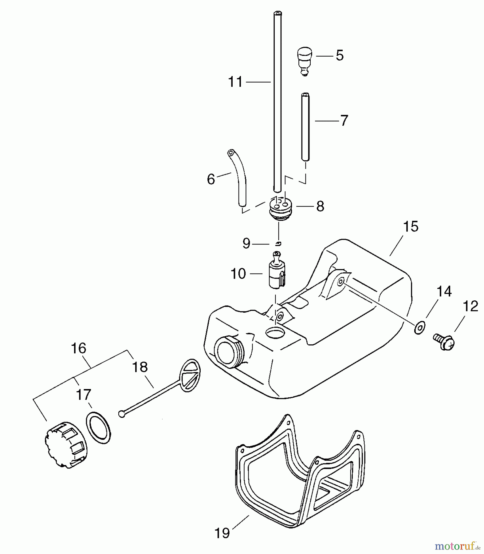 Echo Hochentaster PPT-2400 - Echo Pole Saw / Pruner (Type 1E), S/N: E14220001001 - E14220999999 Fuel System