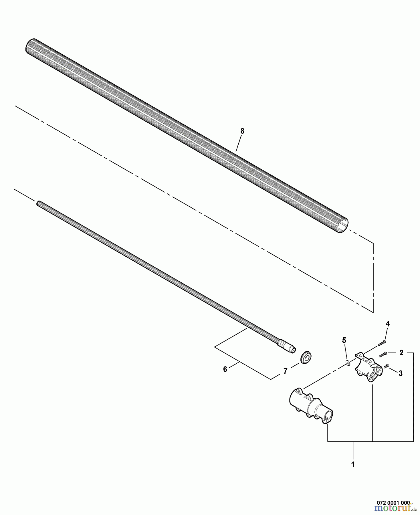  Echo Hochentaster PPT-265 - Echo Pole Saw / Pruner, S/N: E07811001001 - E07811999999 Main Pipe -- Lower  S/N: E07811001001 - E07811001801