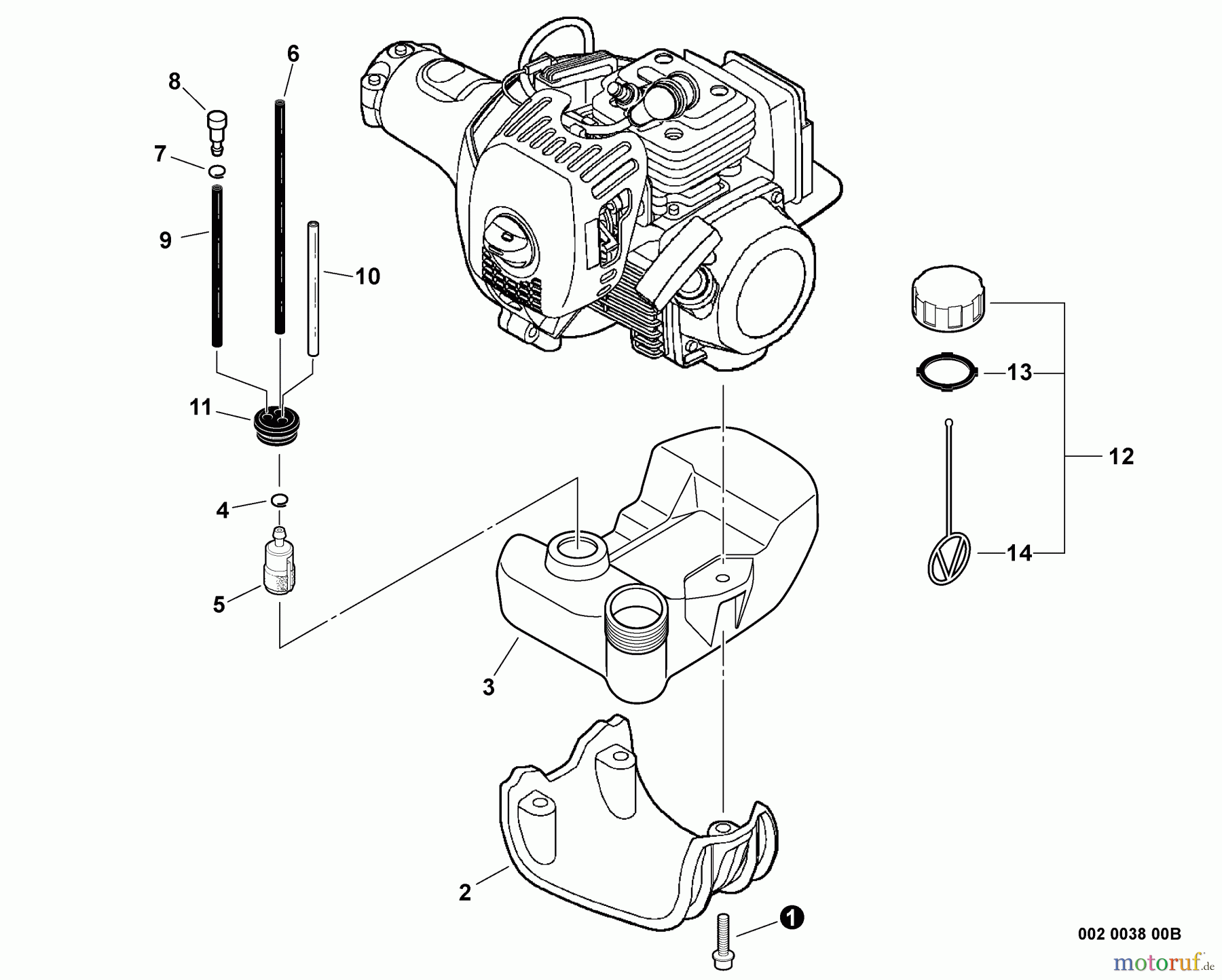  Echo Hochentaster PPT-300ES Pole Saw / Pruner - Echo S/N: E06637001001 - E06637999999 Fuel System