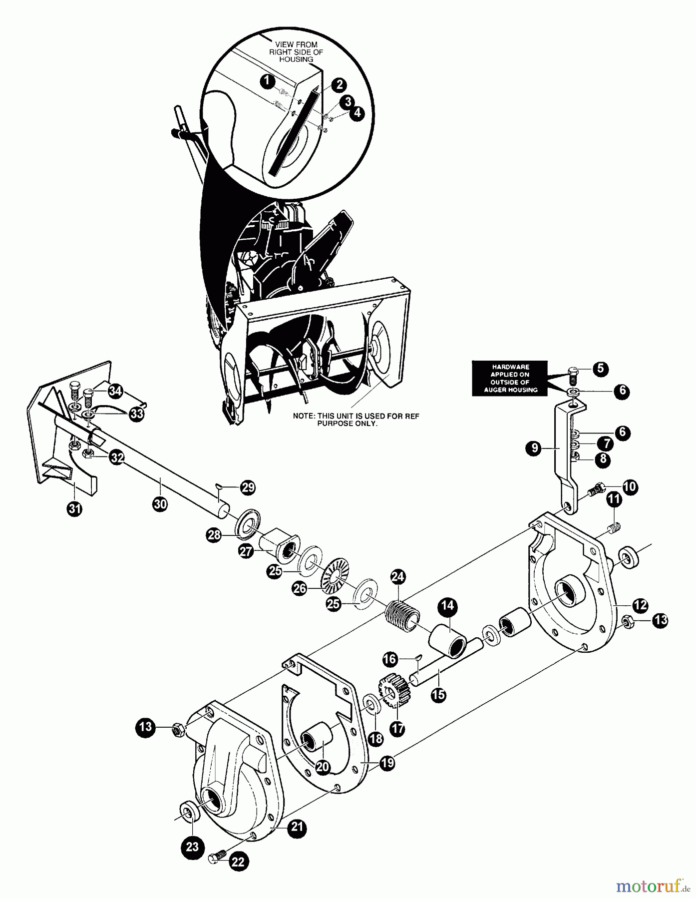  Echo Schneefräsen ST-1033E - Echo Snow Thrower Impeller Assembly, Auger Shaft, Gear Case