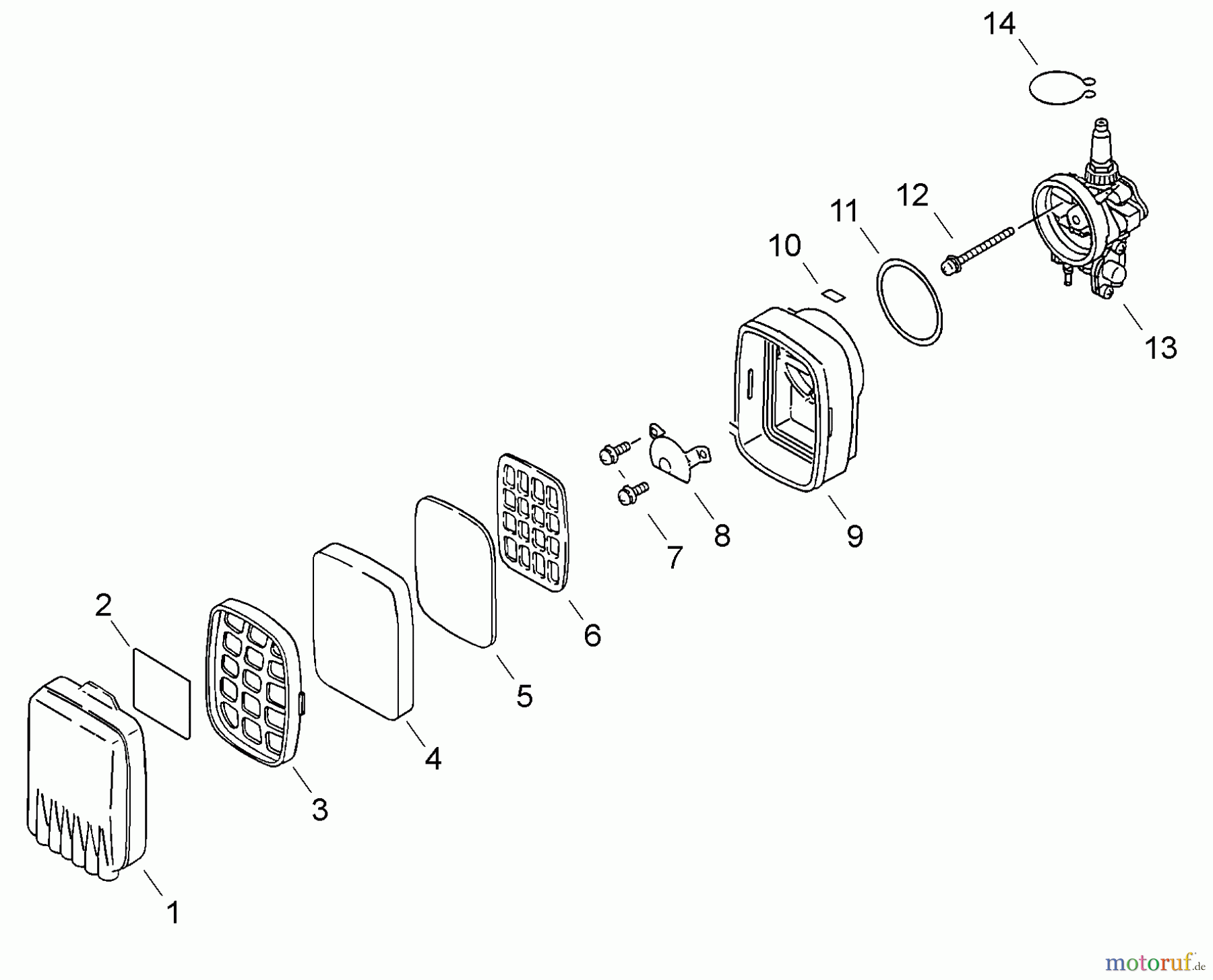 Echo Pflanzenschutzspritzen DM-4610 - Echo Duster/Mister, S/N: 35001001 - 35999999 Air Filter
