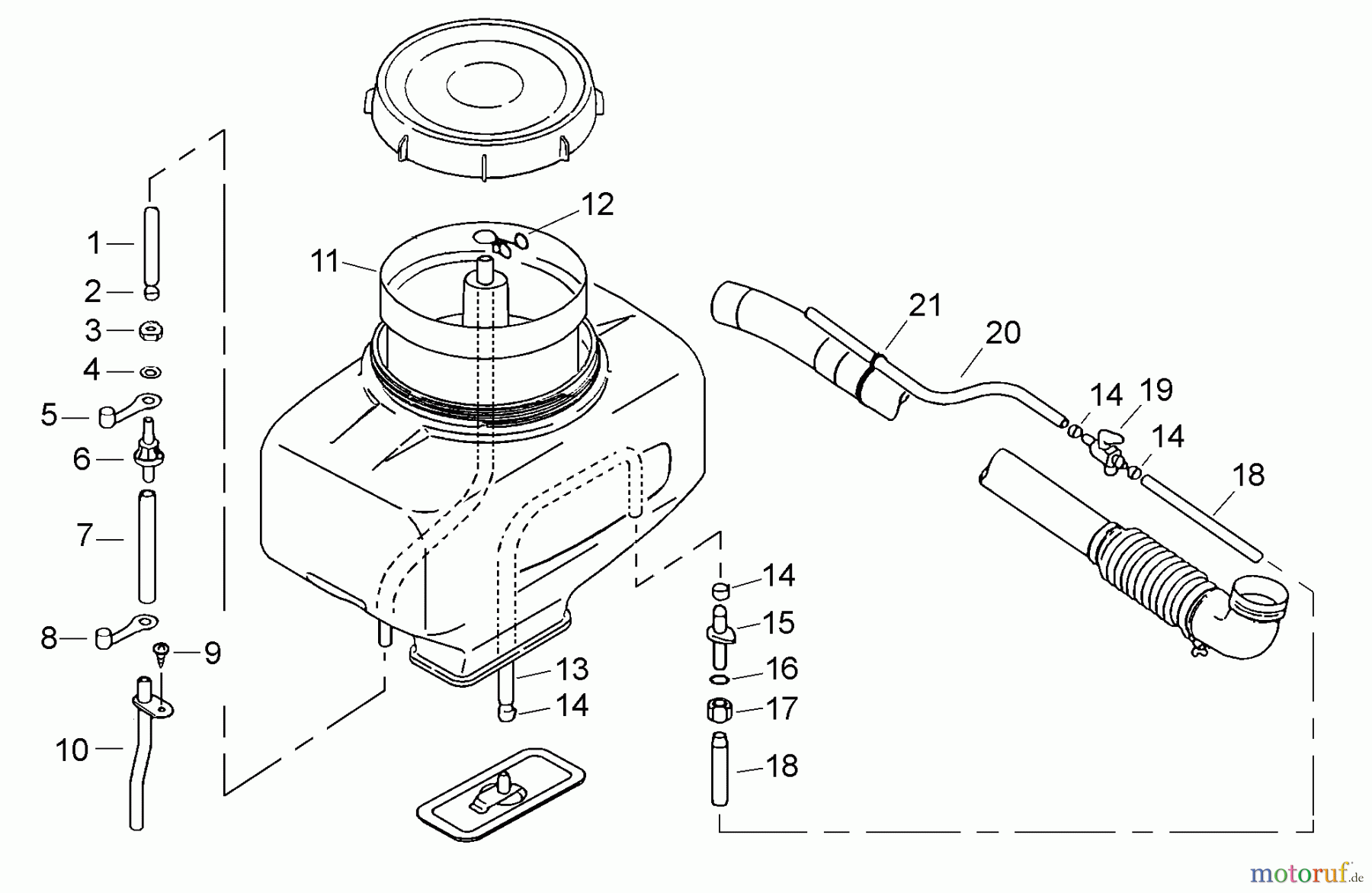  Echo Pflanzenschutzspritzen DM-4610 - Echo Duster/Mister, S/N: 35001001 - 35999999 Chemical Tank Tubes