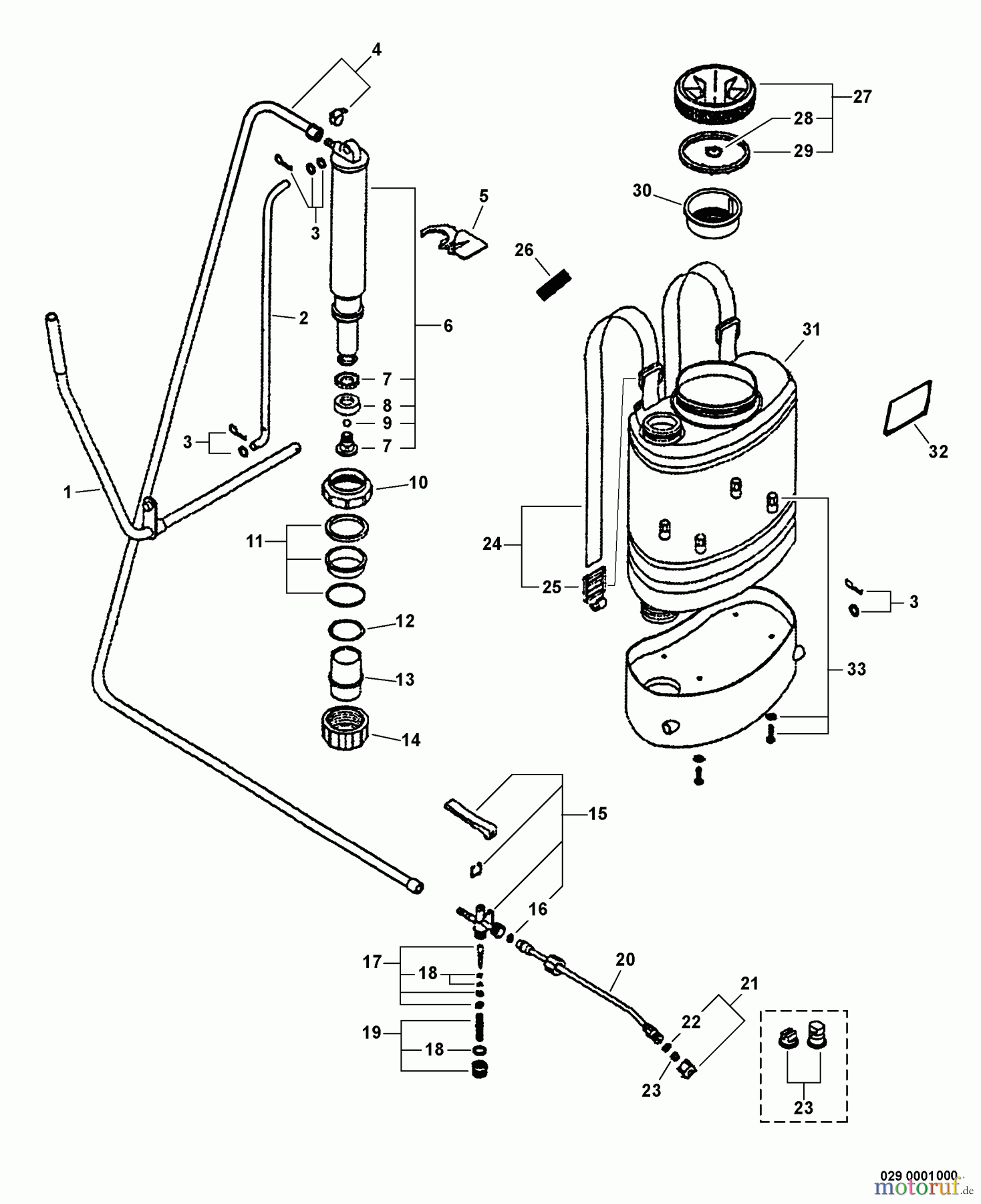 Echo Pflanzenschutzspritzen MS-40 - Echo Manual Sprayer Complete Assembly