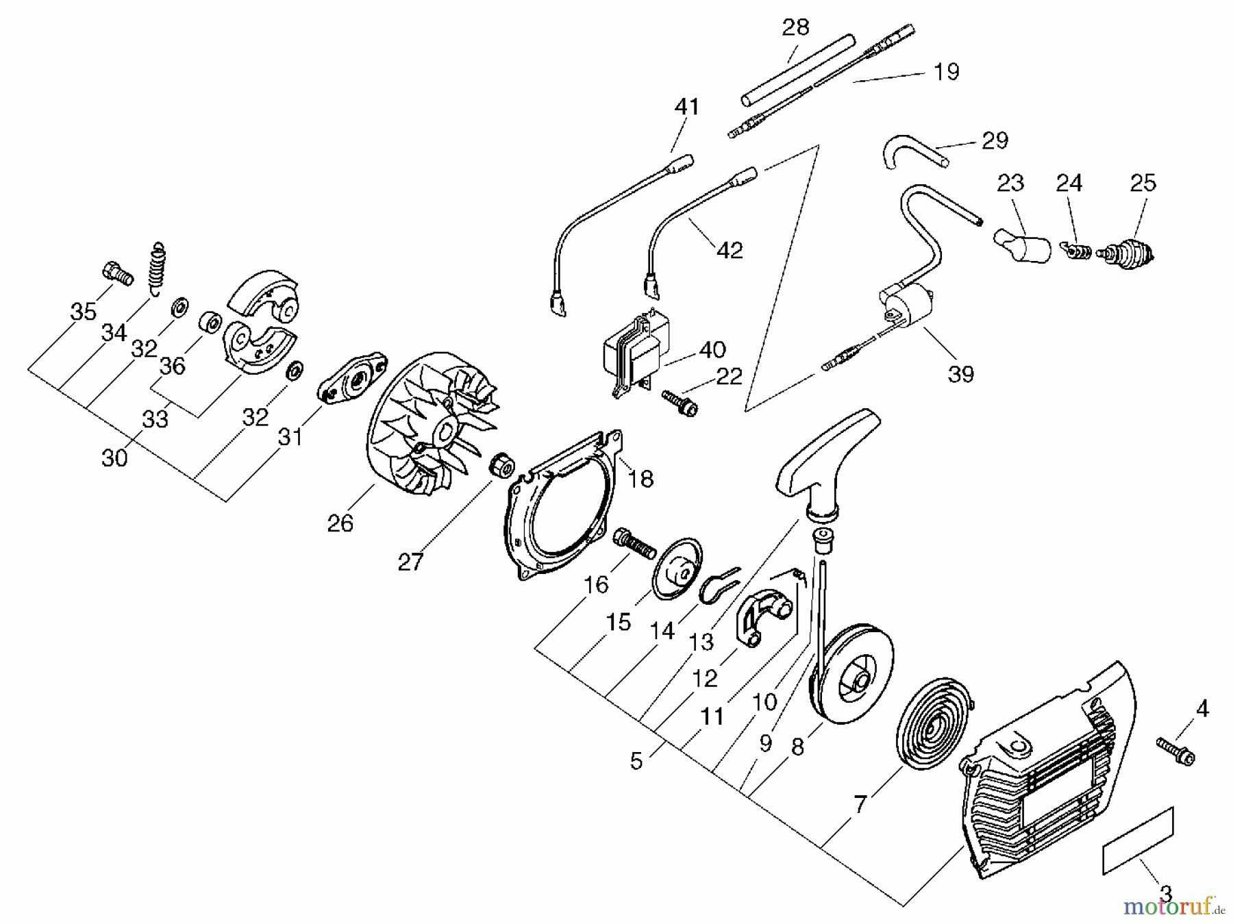  Echo Trimmer, Faden / Bürste CLS-5800 - Echo Clearing Saw Starter, Magneto, Clutch