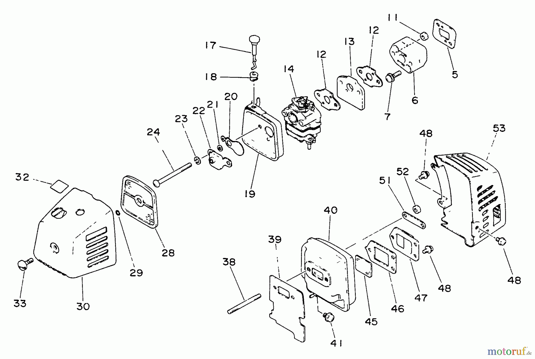  Echo Trimmer, Faden / Bürste GT-2200 - Echo String Trimmer Intake, Exhaust, Air Cleaner