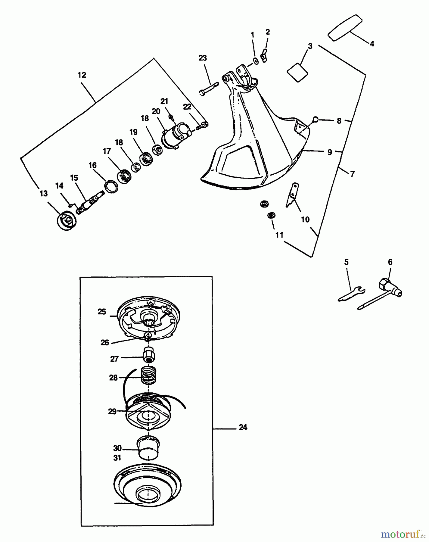 Echo Trimmer, Faden / Bürste GT-2400 - Echo String Trimmer Shield, Gear Case, Tools, Line Head
