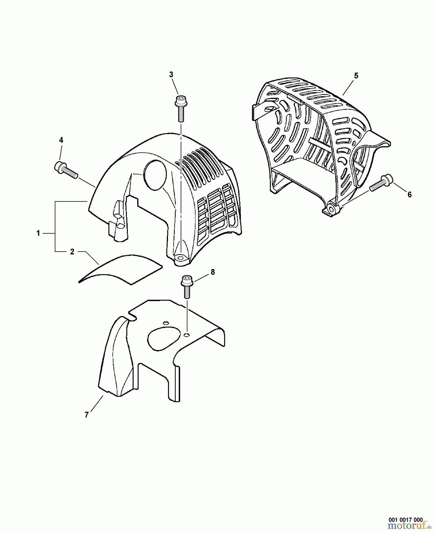  Echo Trimmer, Faden / Bürste GT-251 - Echo String Trimmer, S/N:S80013001001 - S80013999999 Engine Cover, Cylinder Cover, Exhaust Cover