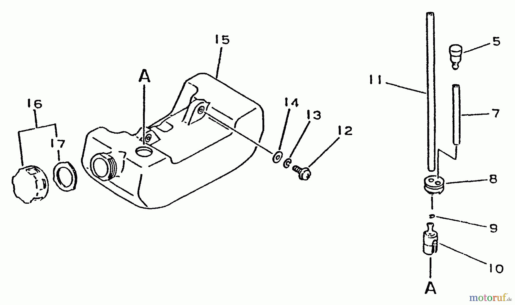 Echo Trimmer, Faden / Bürste SRM-1501 - Echo String Trimmer, S/N:0017001 - 0039000 Fuel System