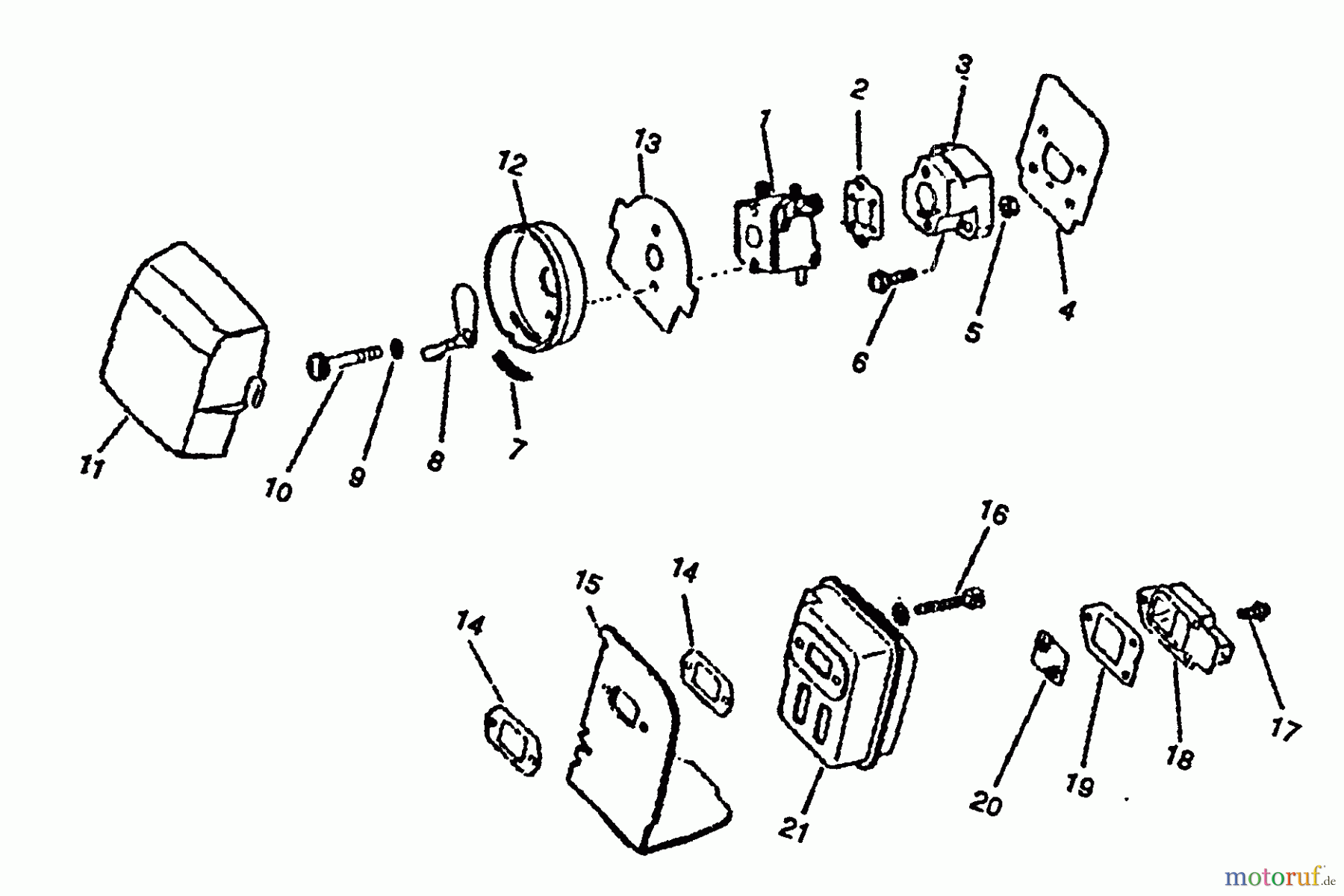  Echo Trimmer, Faden / Bürste SRM-1501 - Echo String Trimmer, S/N:0039001 - 0083386 Intake, Exhaust, Air Cleaner
