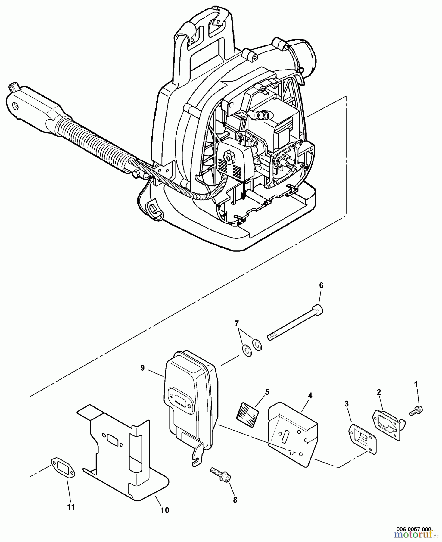 Echo Bläser / Sauger / Häcksler / Mulchgeräte PB-260L - Echo Back Pack Blower, S/N: 03001001 - 03999999 Exhaust