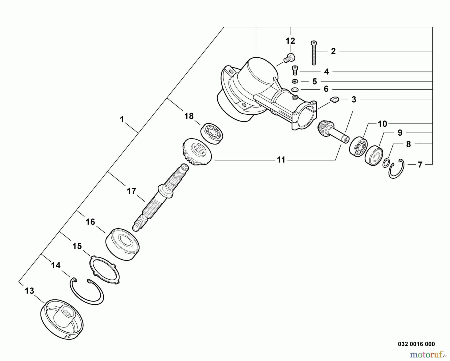 Echo Trimmer, Faden / Bürste SRM-225SB - Echo String Trimmer, S/N: S79513001001 - S79513999999 Gear Case