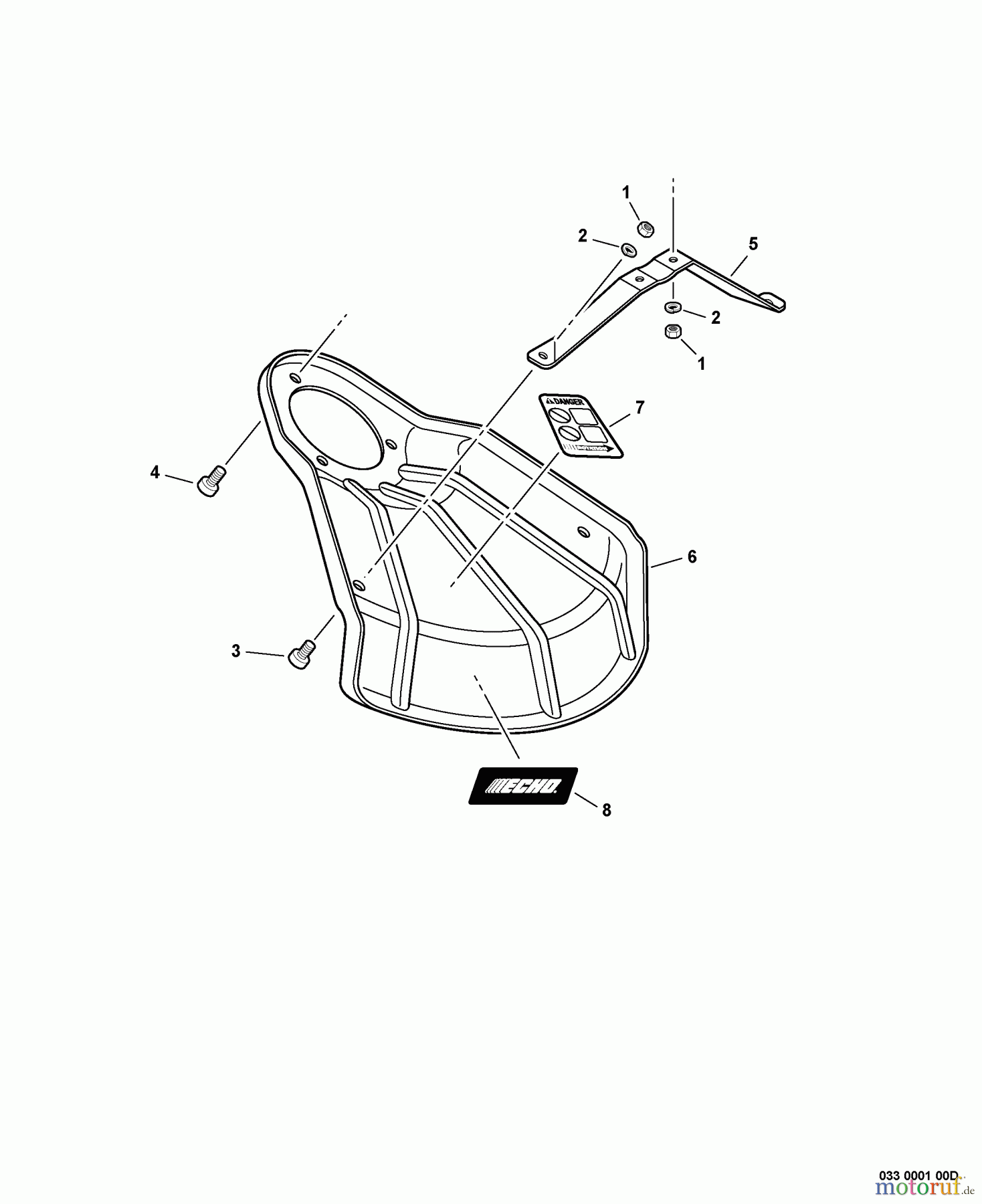 Echo Trimmer, Faden / Bürste SRM-225U - Echo String Trimmer/Brush Cutter, S/N:S79111001001 - S7911199999 Metal Shield
