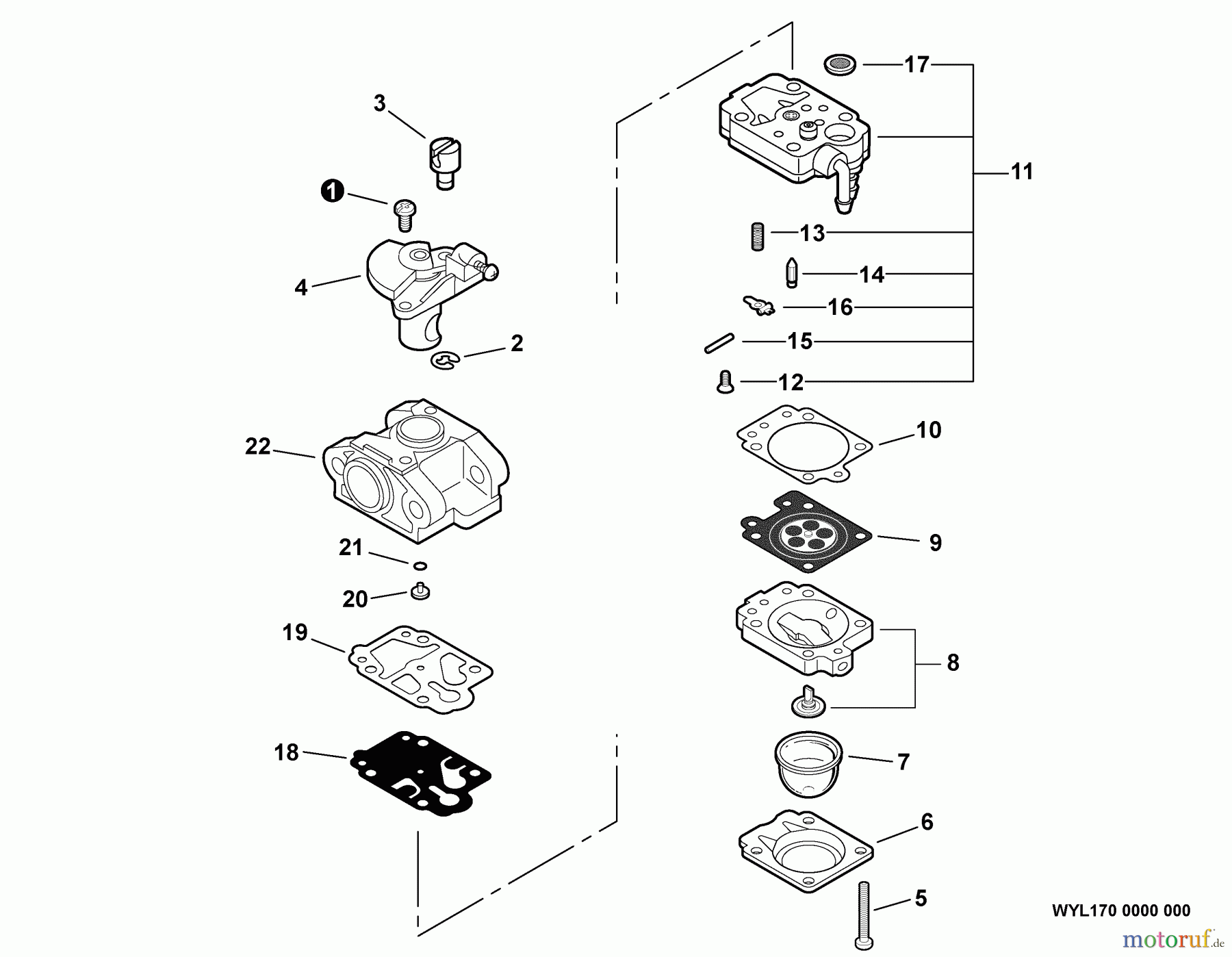  Echo Trimmer, Faden / Bürste SRM-22GESU - Echo String Trimmer, Carburetor -- WYL-170