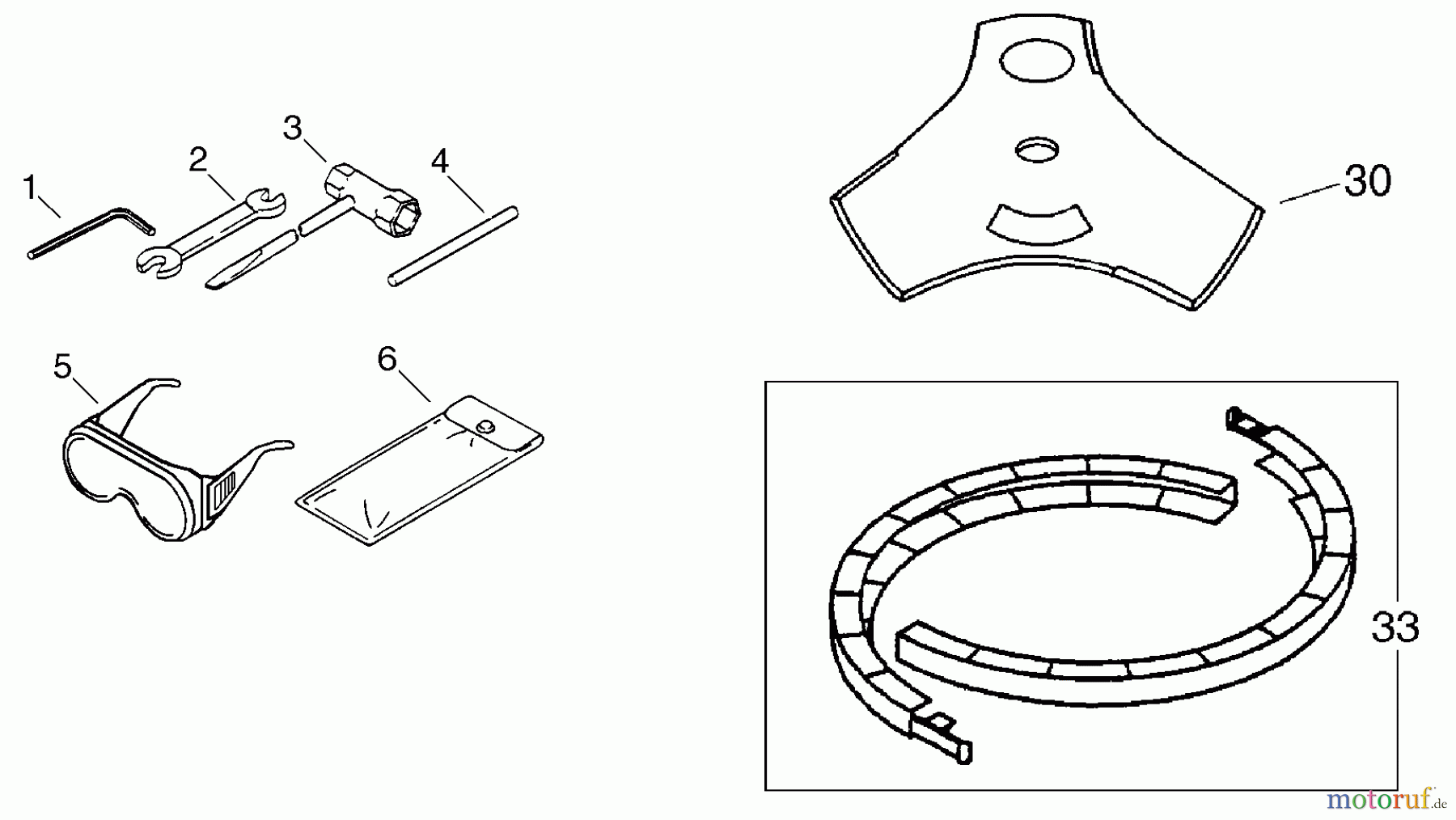  Echo Trimmer, Faden / Bürste SRM-270U - Echo String Trimmer/Brush Cutter, S/N: S52520001001 - S52520999999 Blade, Tools