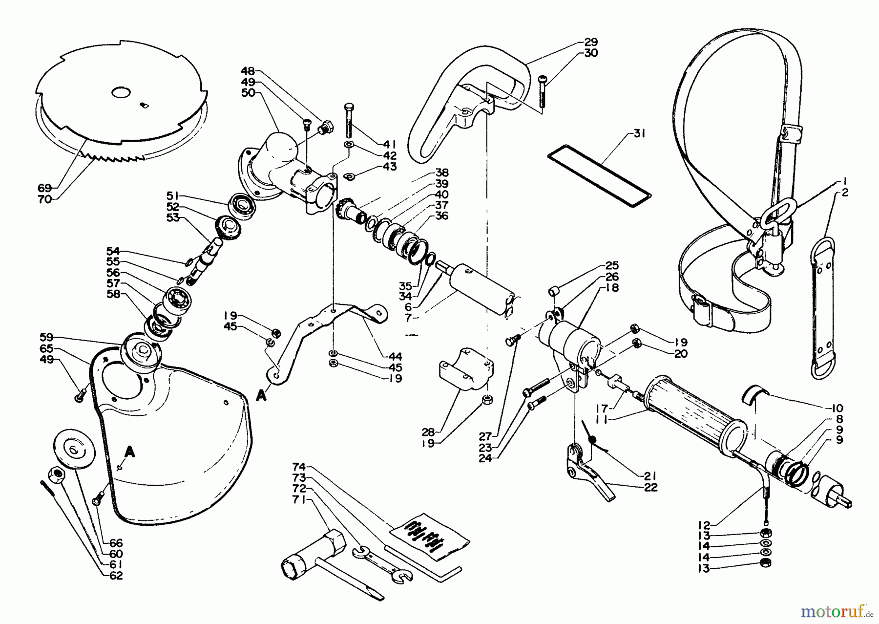 Echo Trimmer, Faden / Bürste SRM-300 - Echo String Trimmer Driveshaft, Gear Case, Handles, Harness, Shield, Throttle, Tools