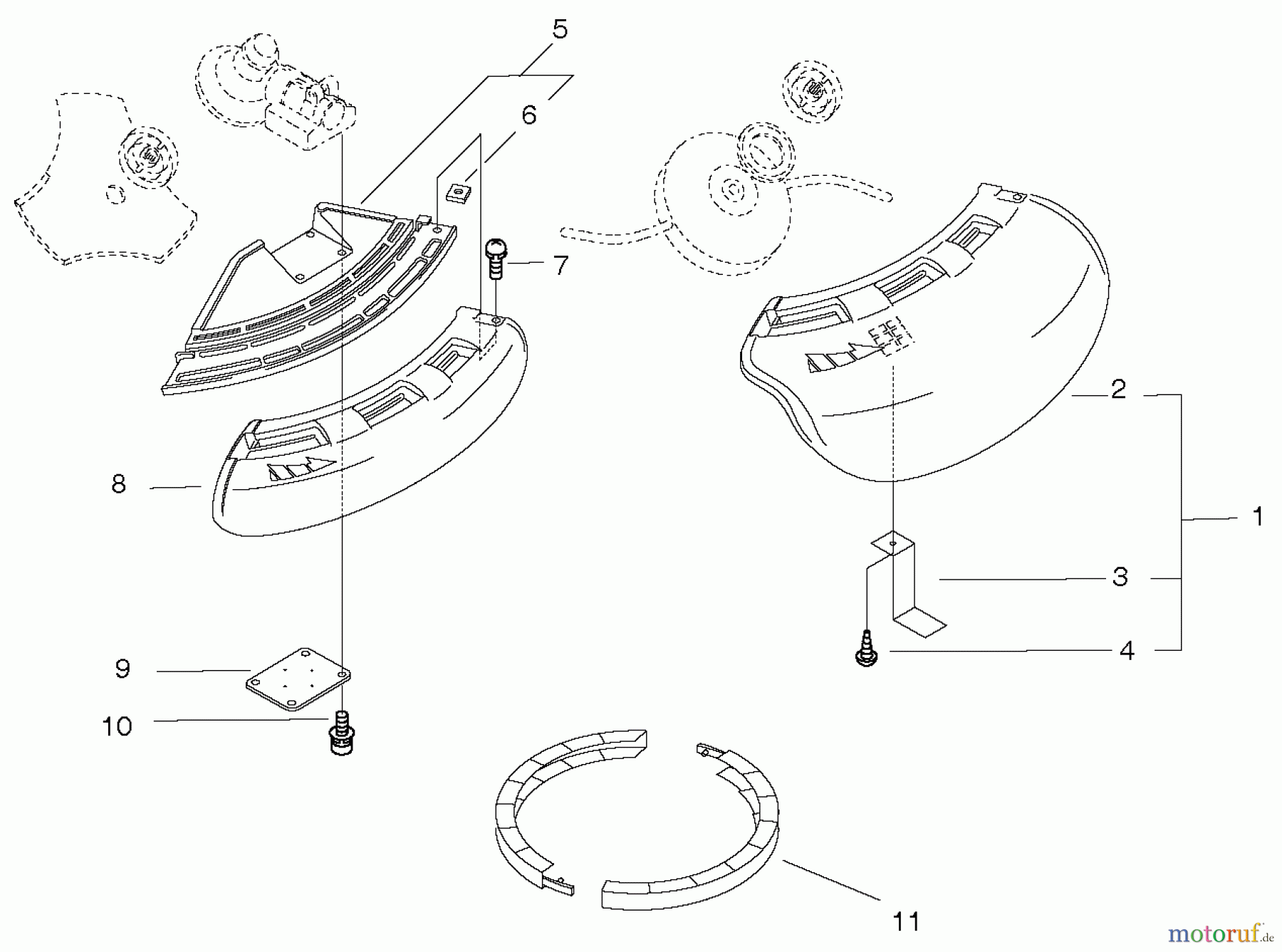  Echo Trimmer, Faden / Bürste SRM-3605U - Echo String Trimmer, S/N: 20001001 - 20999999 Blade Debris Shield, Blade