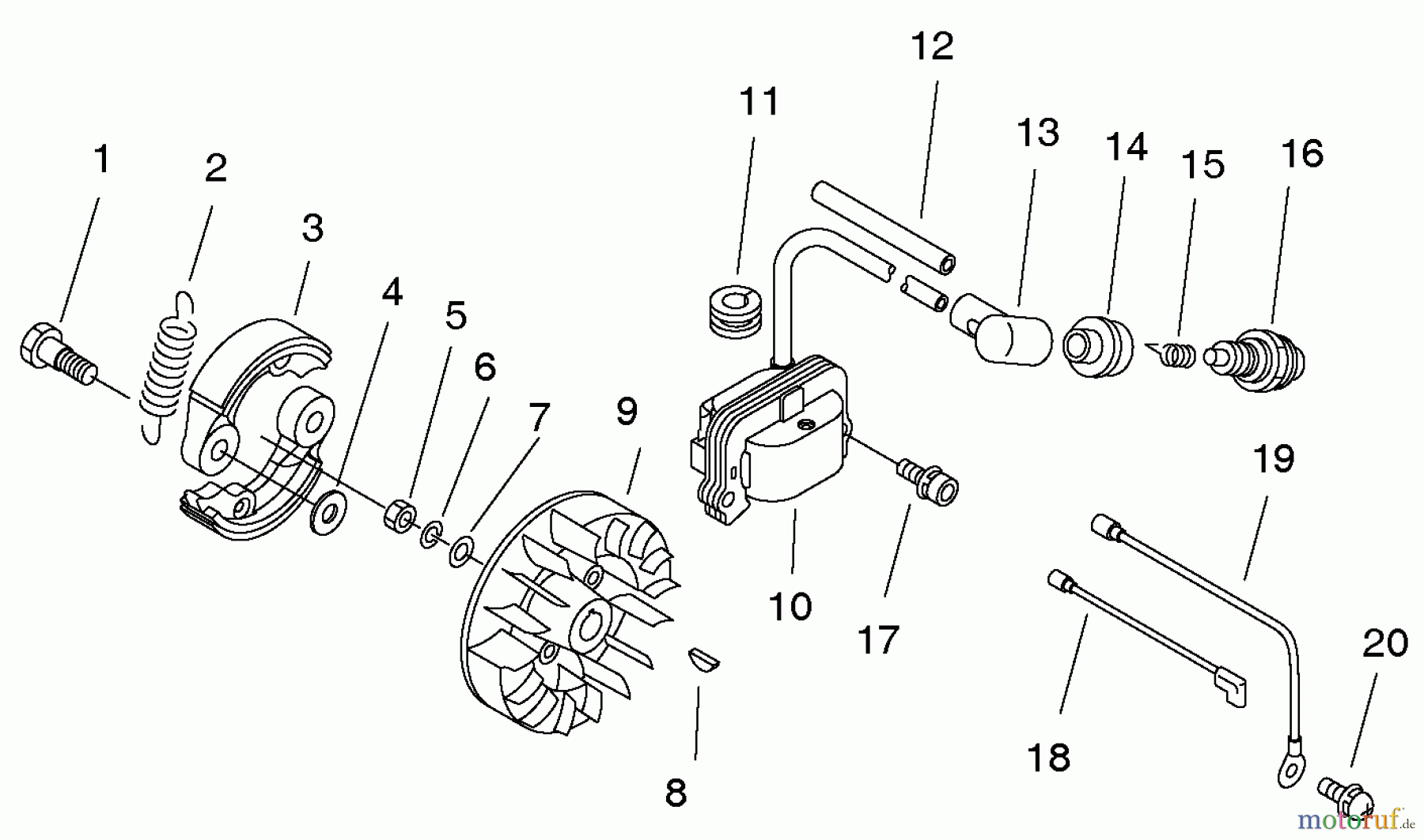 Echo Trimmer, Faden / Bürste SRM-3605U - Echo String Trimmer, S/N: 20001001 - 20999999 Flywheel, Ignition
