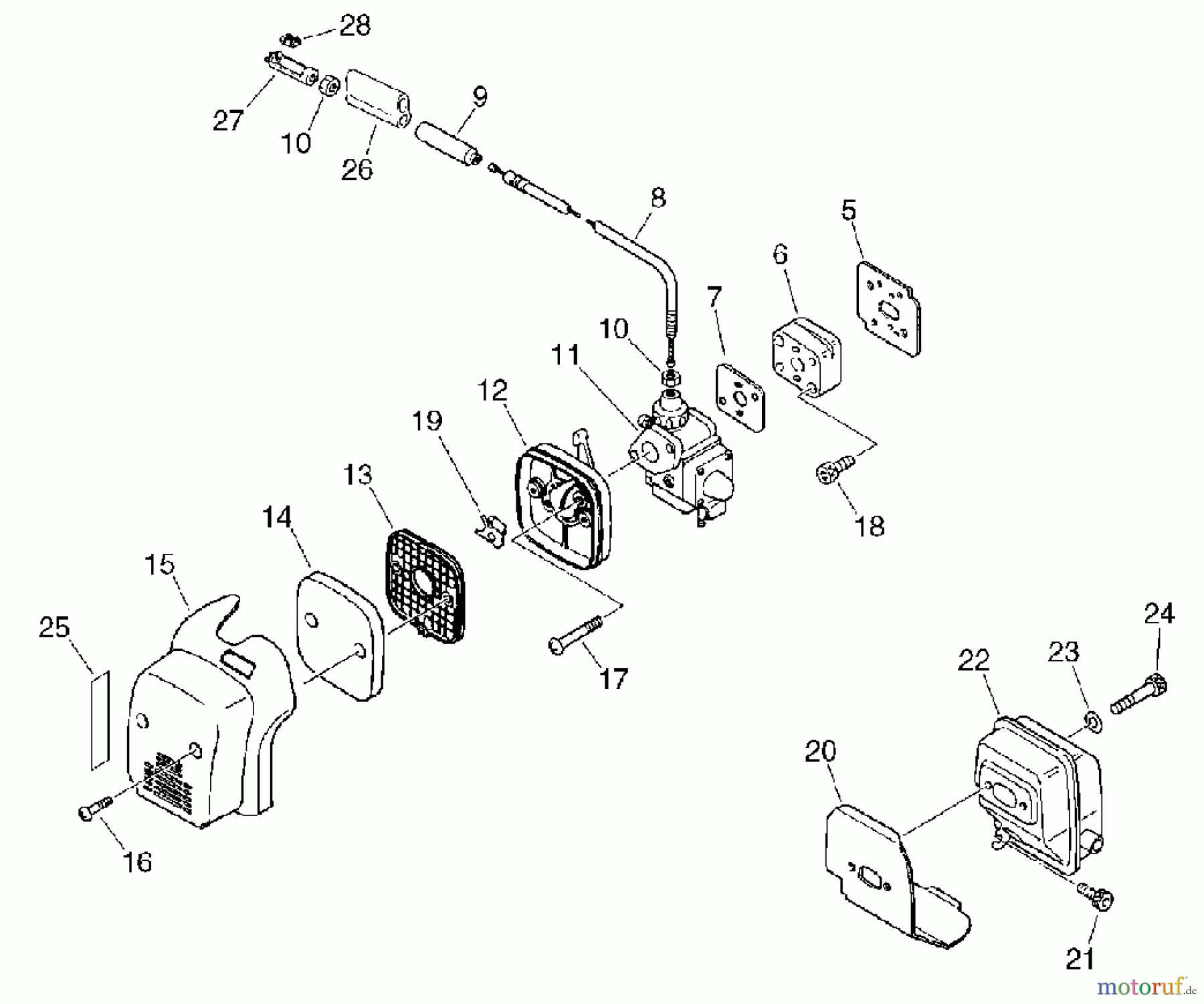  Echo Trimmer, Faden / Bürste SRM-360SL - Echo String Trimmer, S/N: S00836001001 - S00836999999 Air Cleaner, Muffler