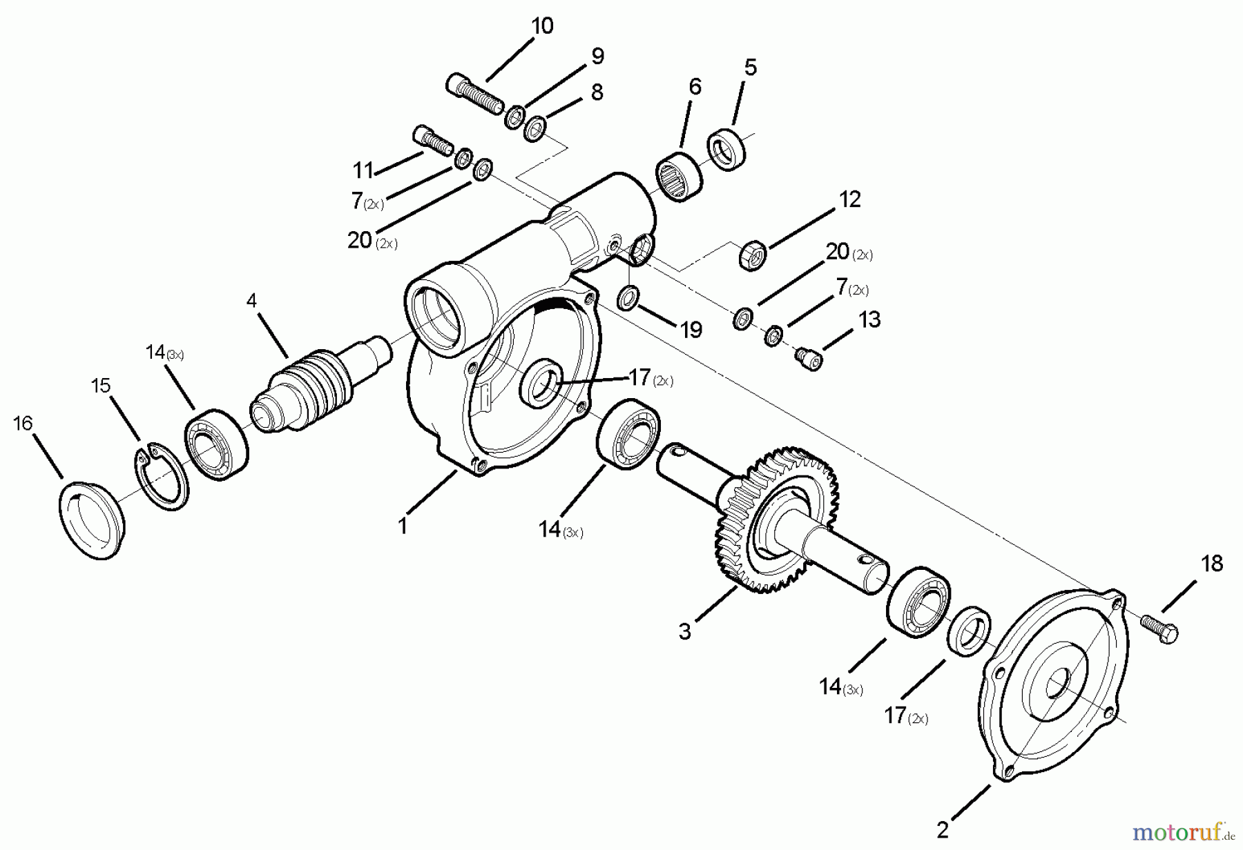  Echo Zubehör 33333 - Echo Powerbroom Shindaiwa Gearcase Assembly 33333
