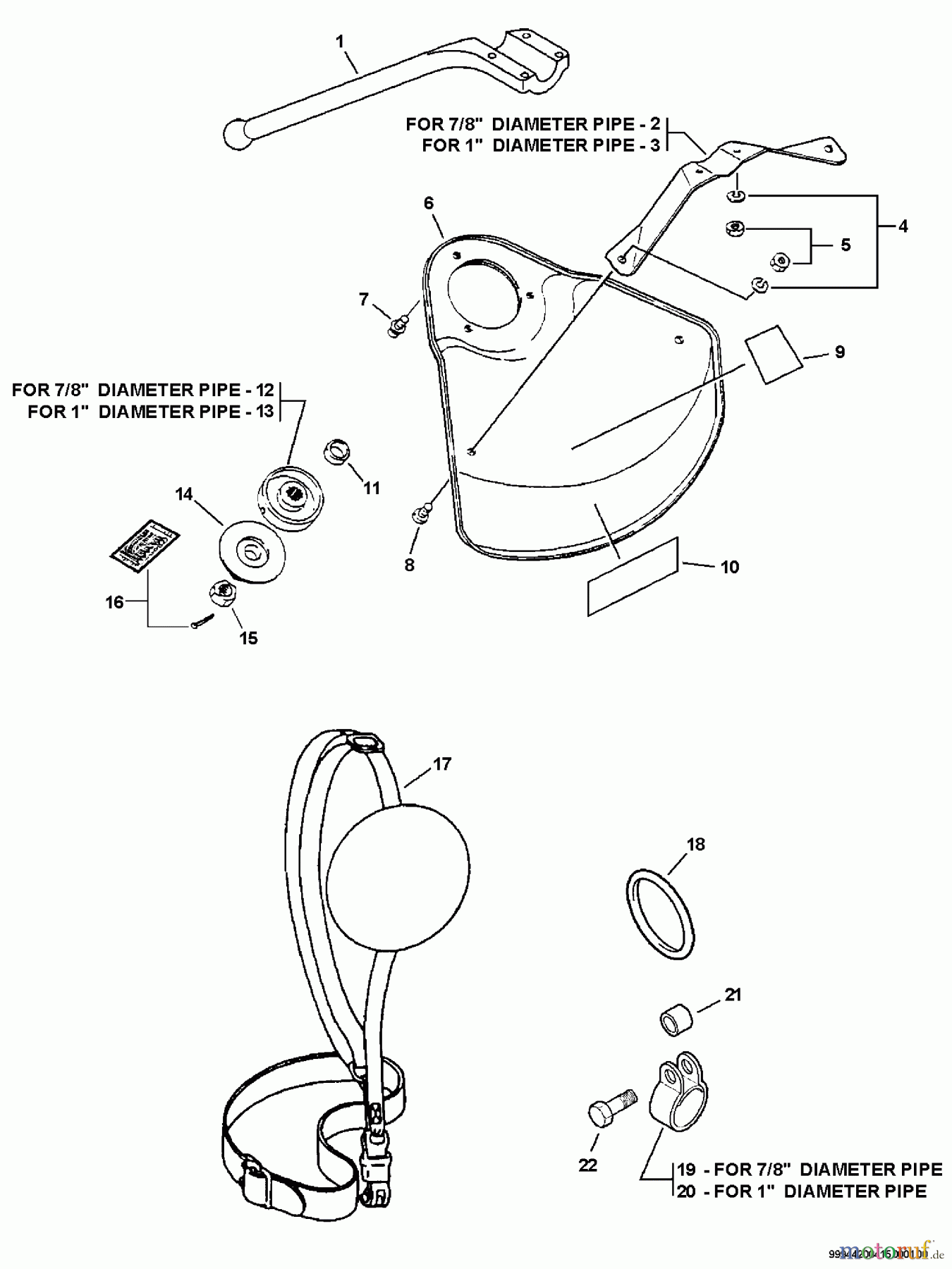  Echo Trimmer Zubehör 99944200415 - Echo Universal Blade Conversion Kit Barrier Bar, Shield, Harness