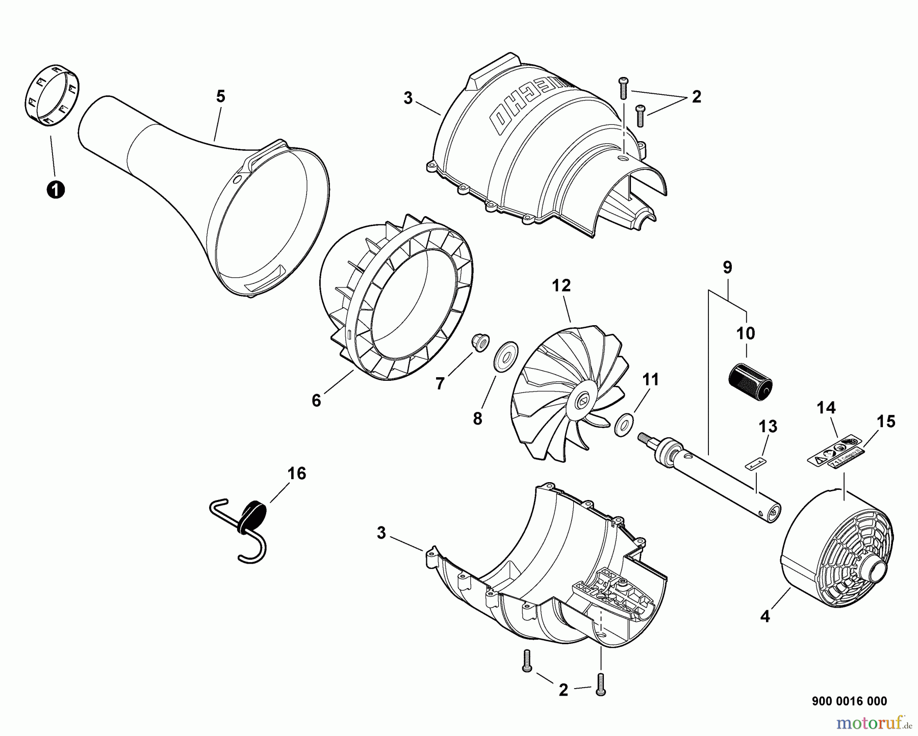  Echo Trimmer Zubehör 99944200490 - Echo Blower Attachment Blower Attachment