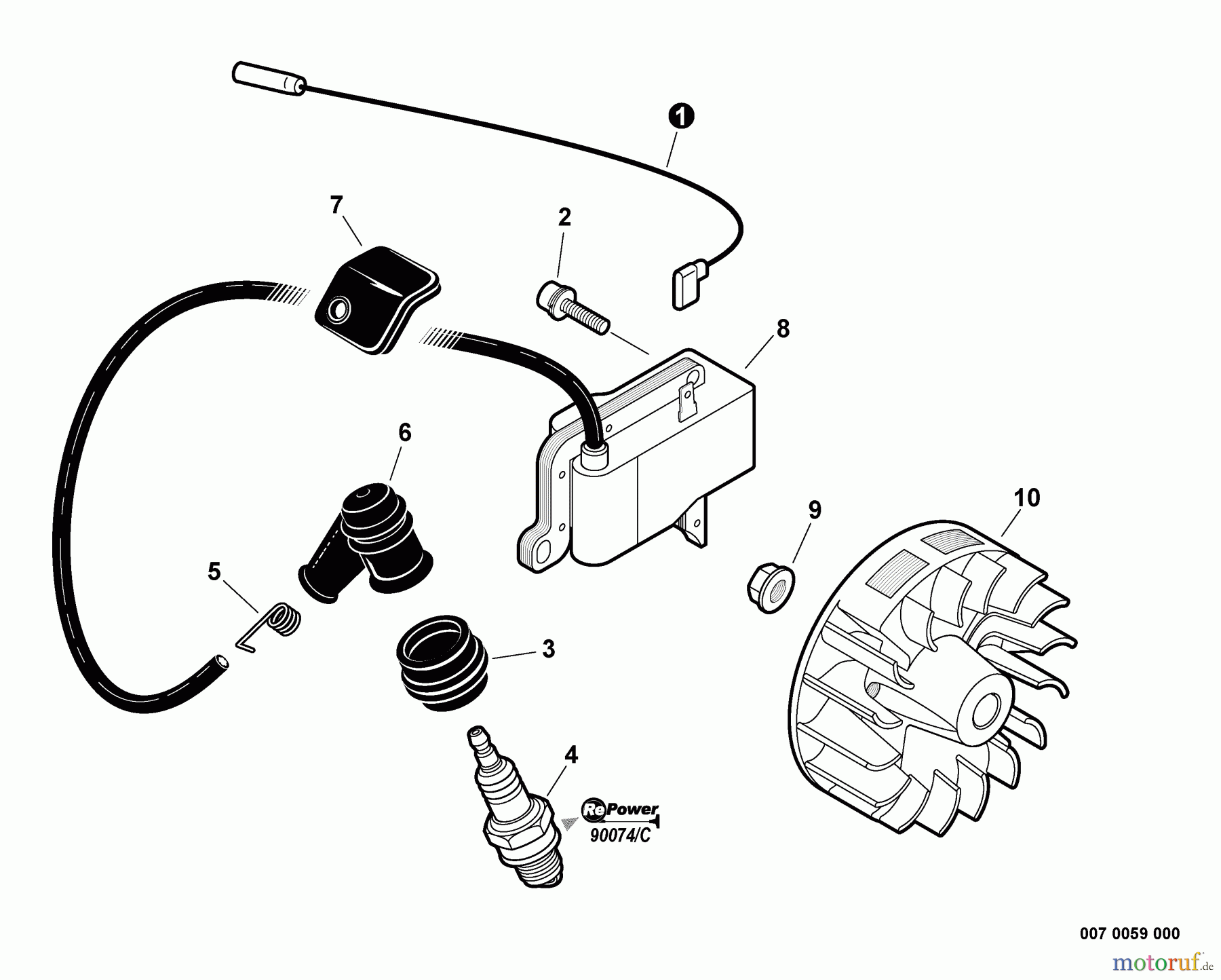 Echo Bohrer / Erdbohrer EDR-260 - Echo Reversible Engine Drill, S/N: E01705001001 - E01705999999 Ignition