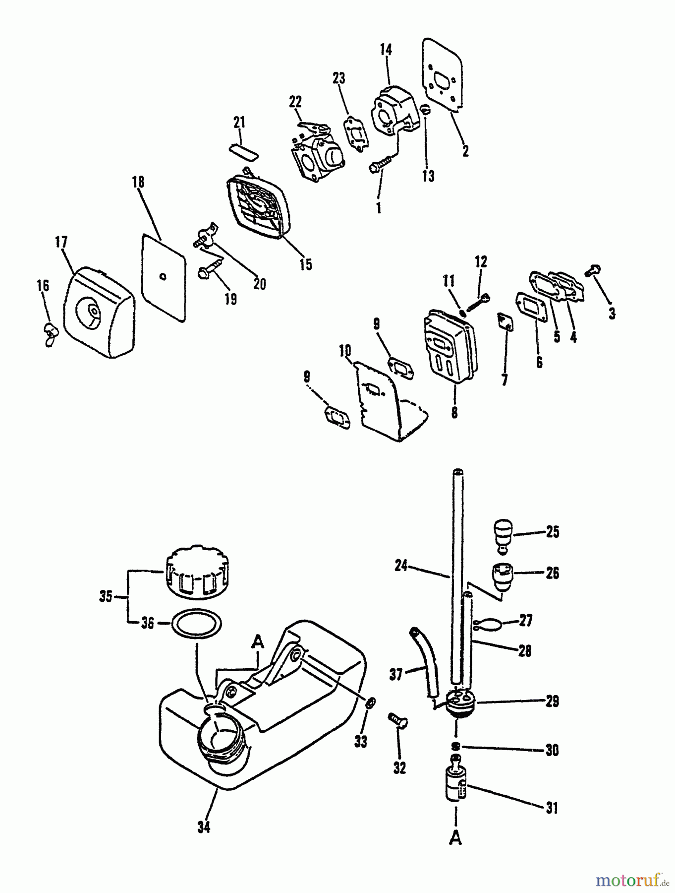  Echo Bläser / Sauger / Häcksler / Mulchgeräte	 ES-2000 - Echo Shredder/Vacuum, S/N: 007942 - 999999 Intake, Exhaust, Air Cleaner, Fuel System