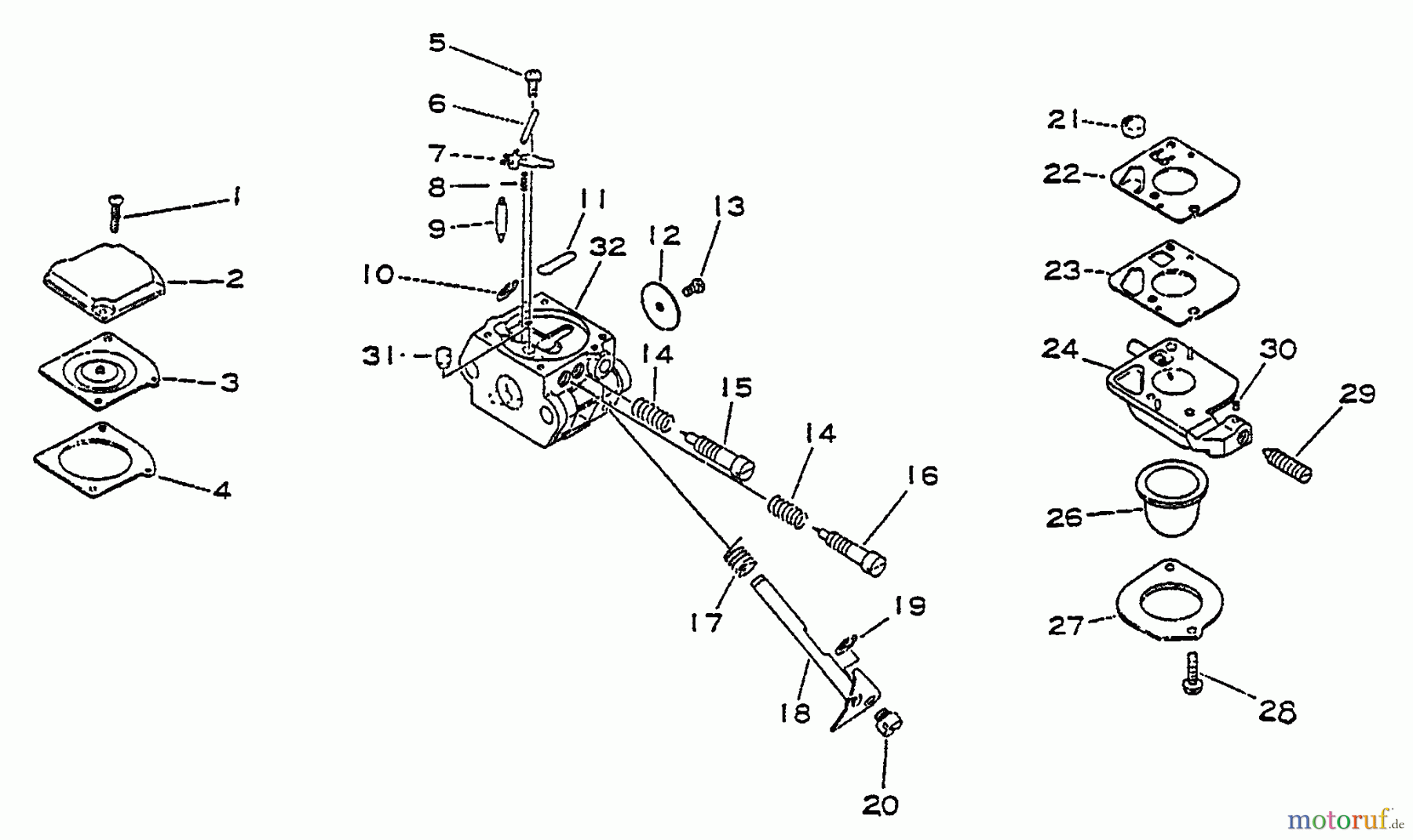  Echo Kantenschneider PE-2400 - Echo Edger, S/N: 001001 - 008000 Carburetor