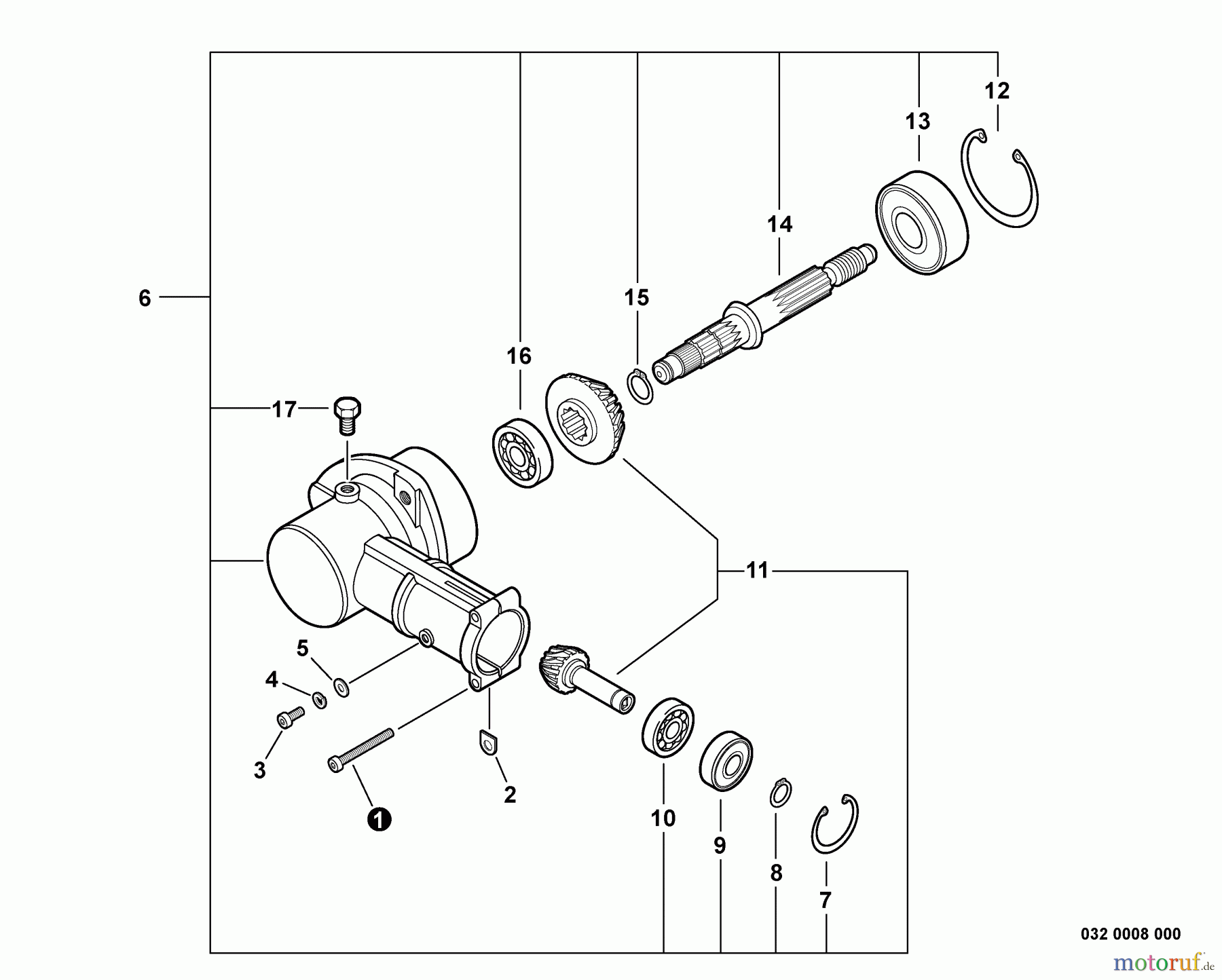  Echo Kantenschneider PE-265S - Echo Edger, S/N: S71513001001 - S71513999999 Gear Case
