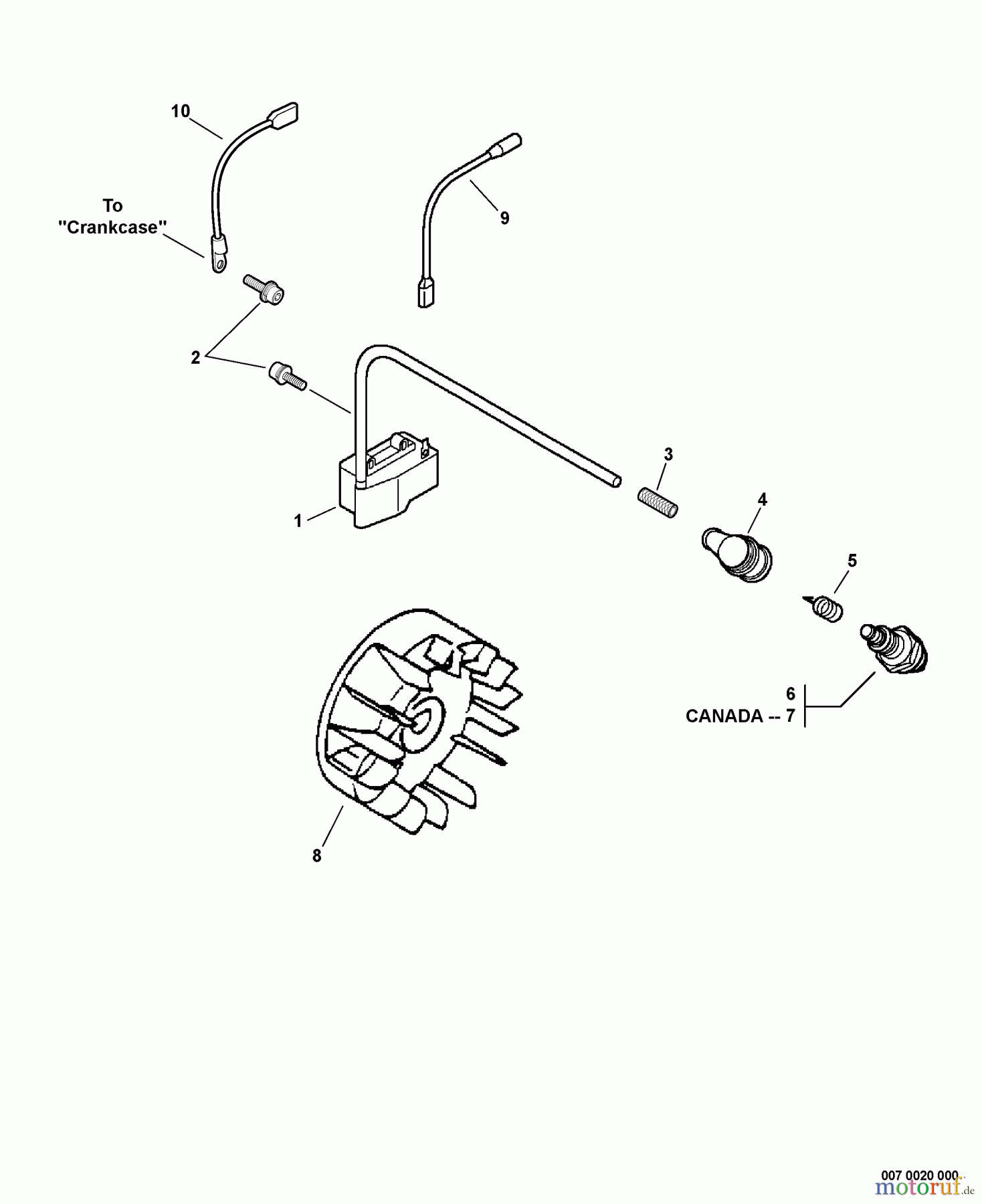  Echo Bläser / Sauger / Häcksler / Mulchgeräte	 ES-210 - Echo Shredder/Vacuum, S/N: P11012001001 - P11012999999 Ignition