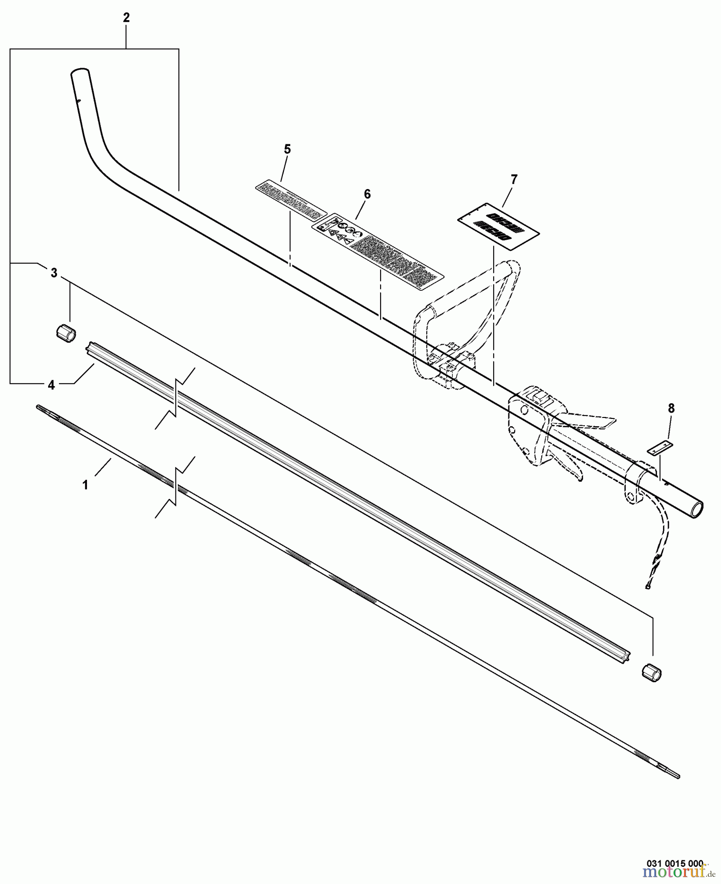  Echo Kantenschneider PE-311 - Echo Edger, S/N: S68711001001 - S68711999999 Main Pipe Assembly, Driveshaft
