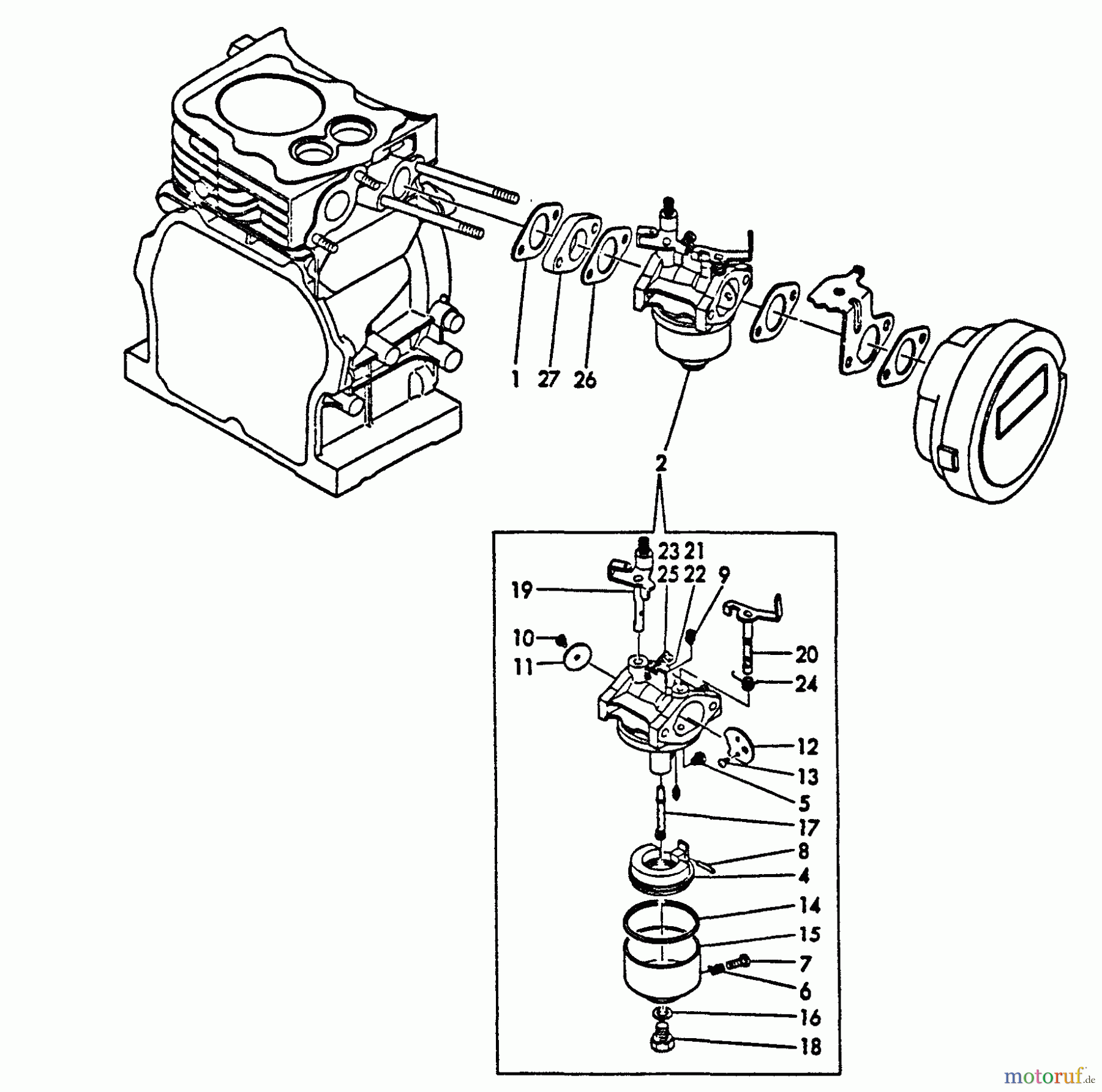  Echo Stromerzeuger EG-1500 - Echo Portable Generator, S/N: 00000 - 03796 Carburetor