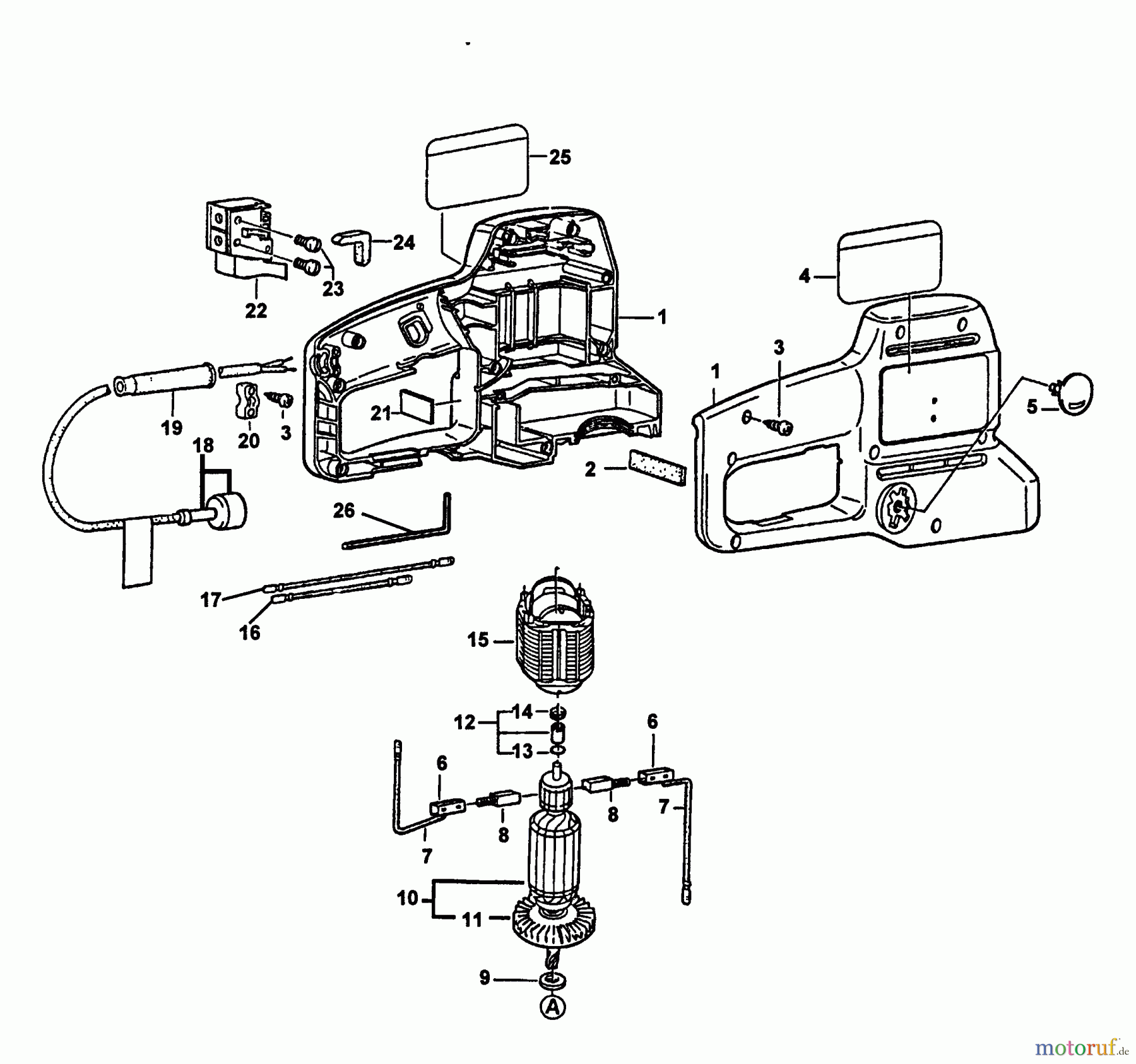  Echo Heckenscheren EHC-3000 - Echo Electric Hedge Trimmer Motor Housing, Electric Motor, Switch/Cord