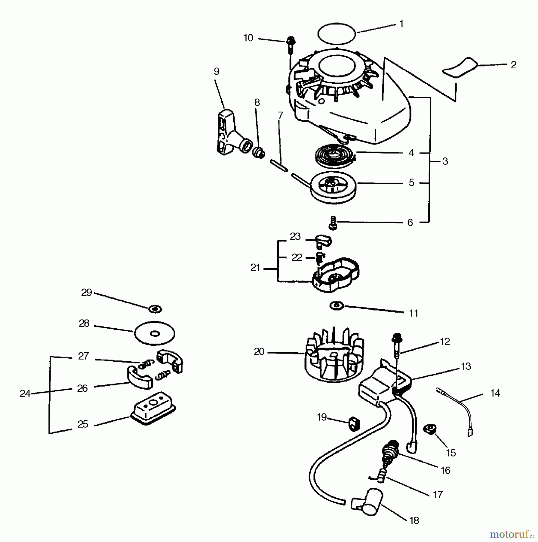  Echo Heckenscheren HC-1500 - Echo Hedge Trimmer (Type 2E) Clutch, Ignition, Starter