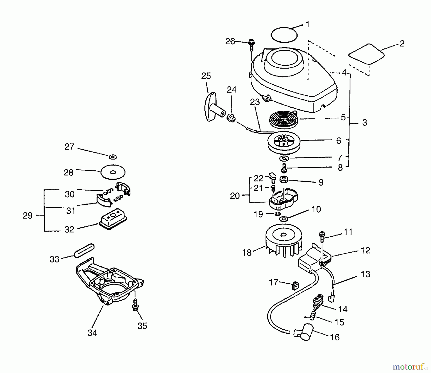  Echo Heckenscheren HC-1800 - Echo Hedge Trimmer (Type 1E) Ignition, Starter Assembly