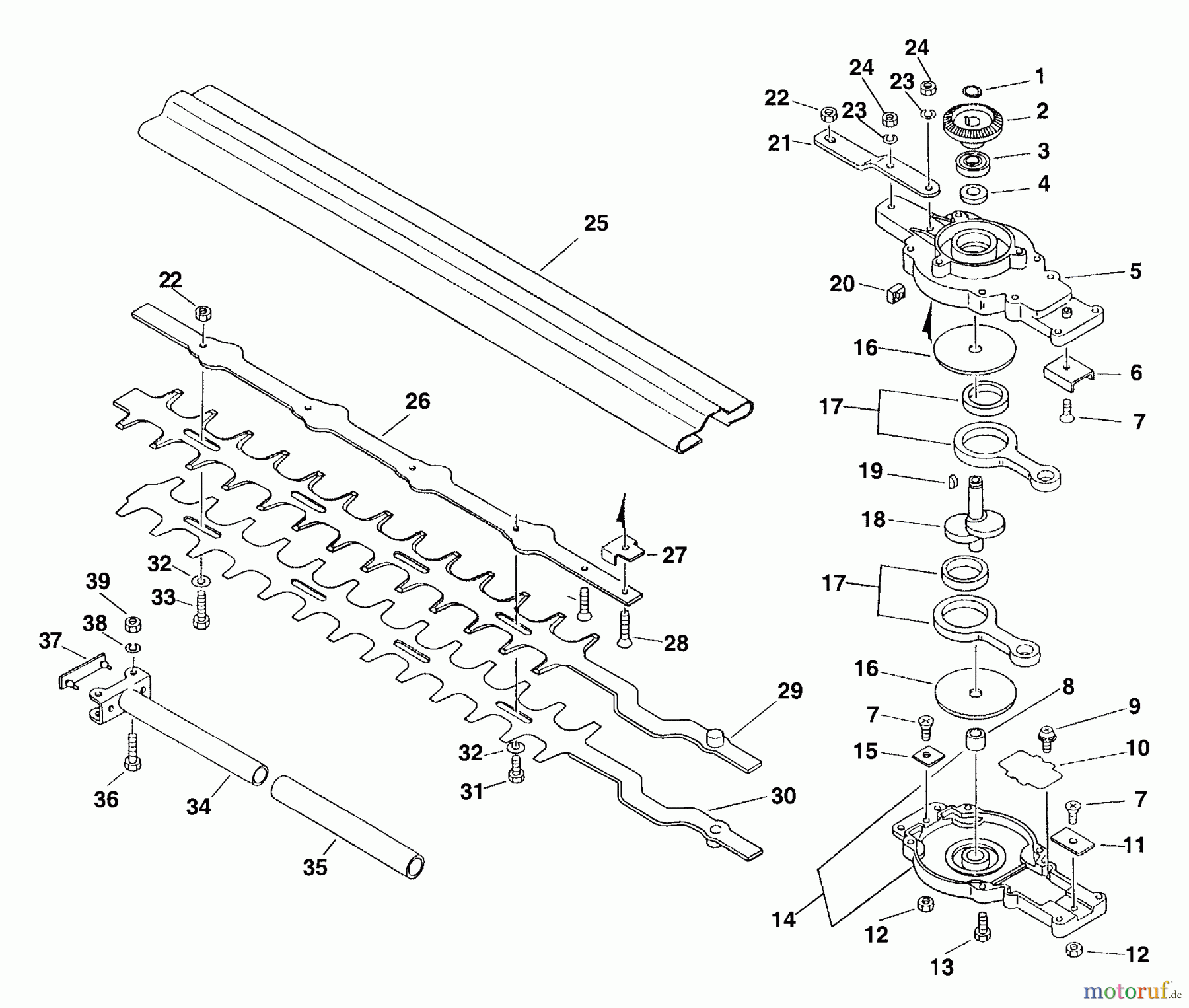  Echo Heckenscheren HCA-2400 - Echo Hedge Trimmer Gearcase, Blades