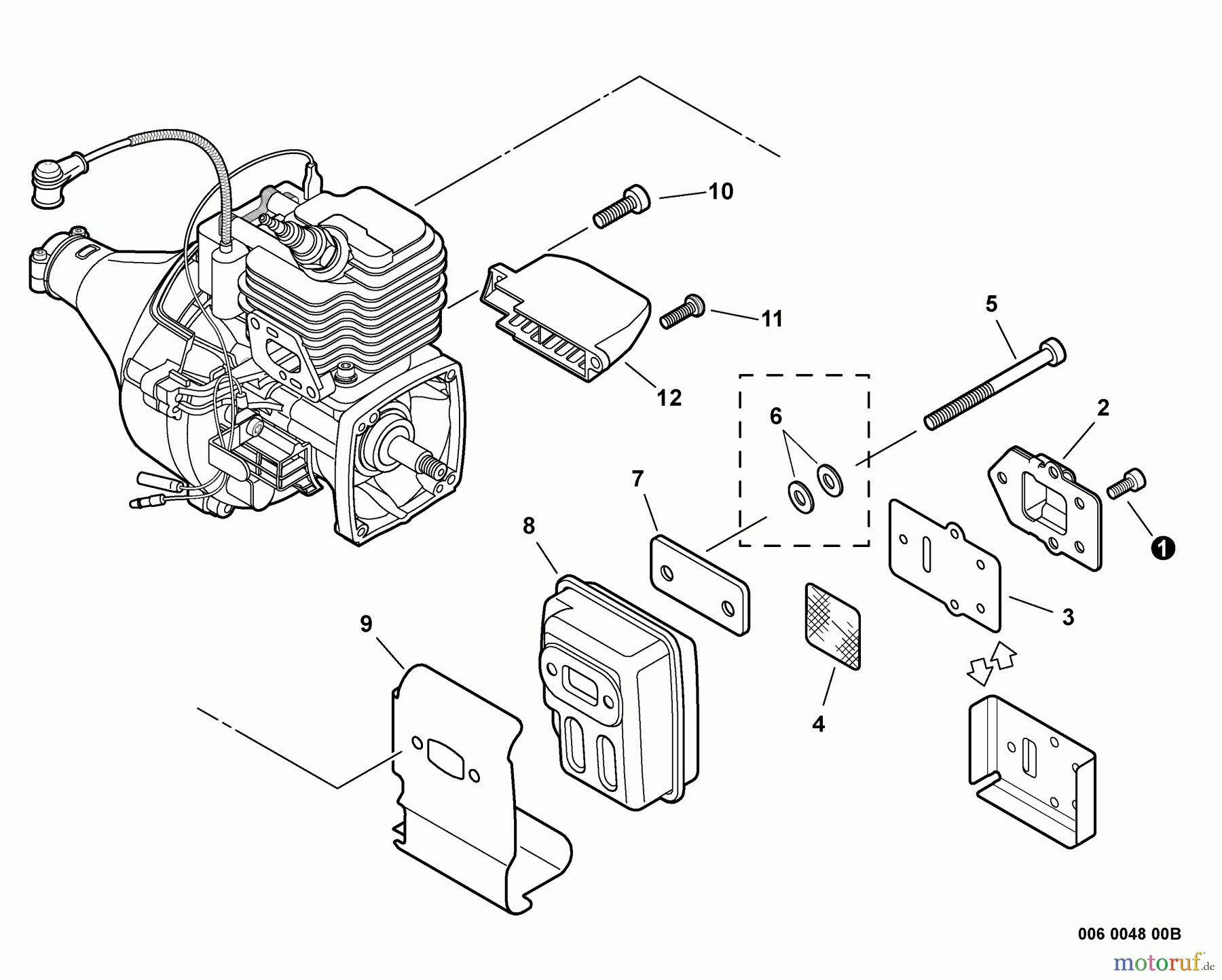  Echo Trimmer, Faden / Bürste SRM-225SB - Echo String Trimmer, S/N: S79513001001 - S79513999999 Exhaust