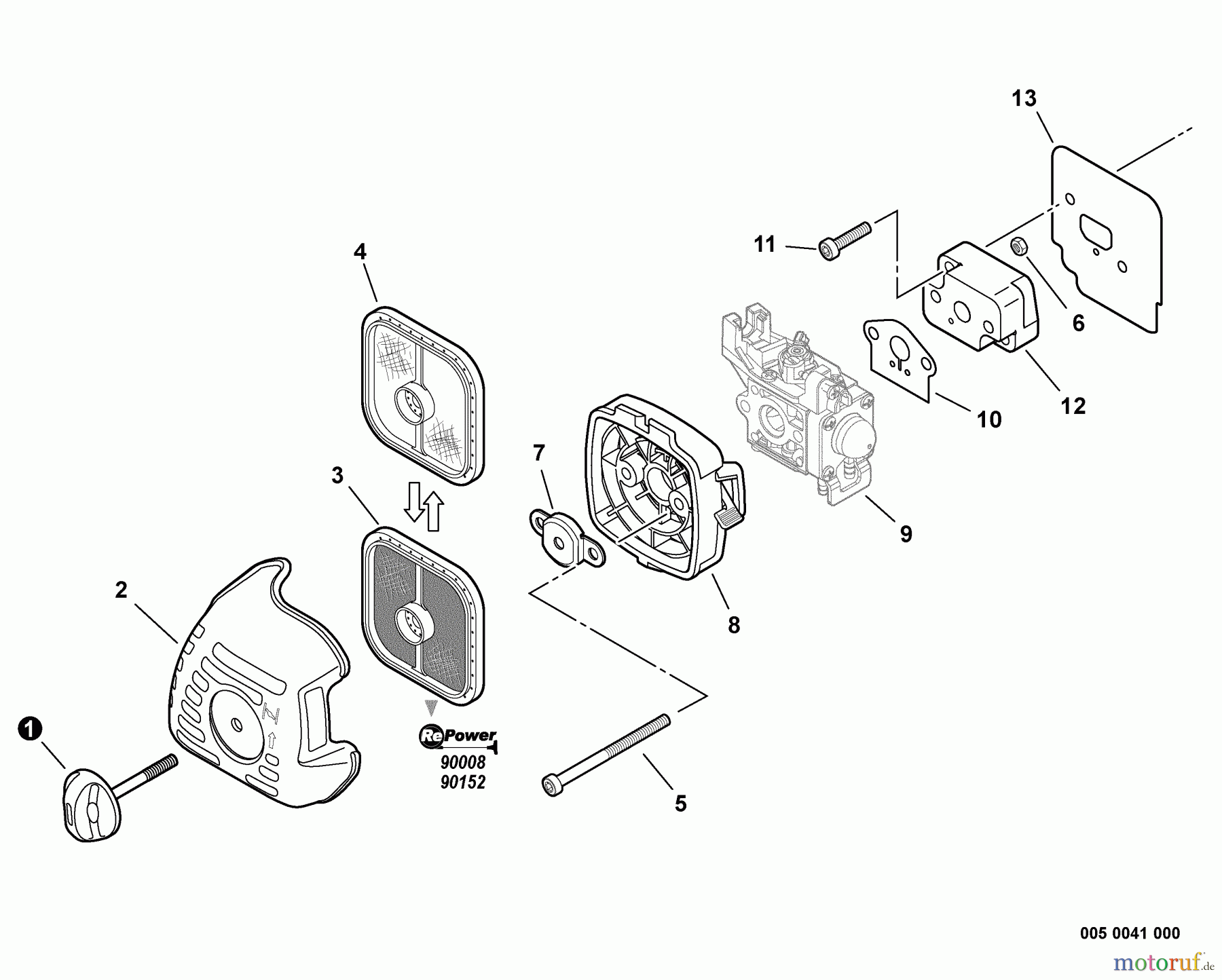  Echo Trimmer, Faden / Bürste SRM-225SB - Echo String Trimmer, S/N: S79513001001 - S79513999999 Intake