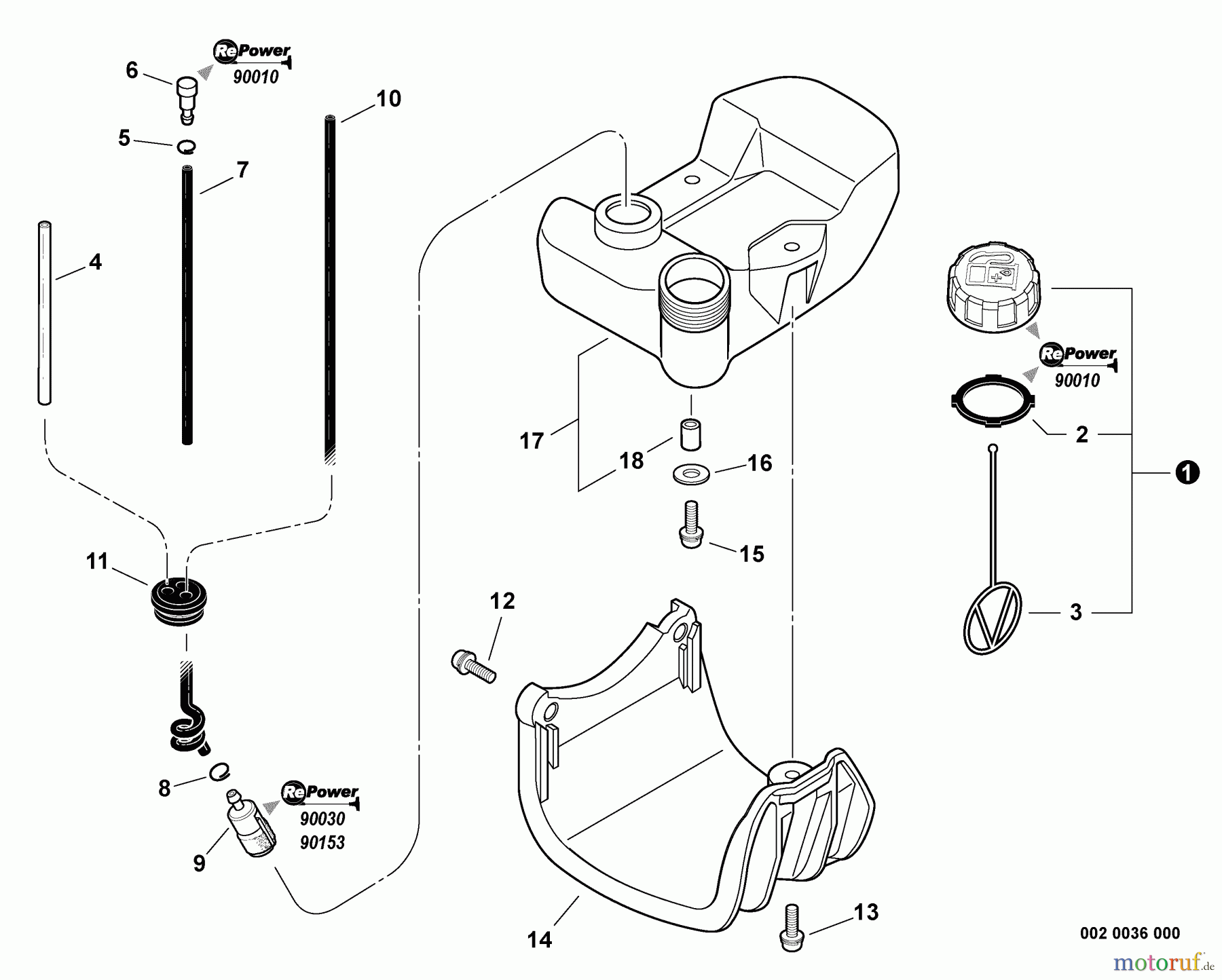  Echo Trimmer, Faden / Bürste SRM-260SB - Echo String Trimmer, S/N: 05001001 - 05999999 Fuel System