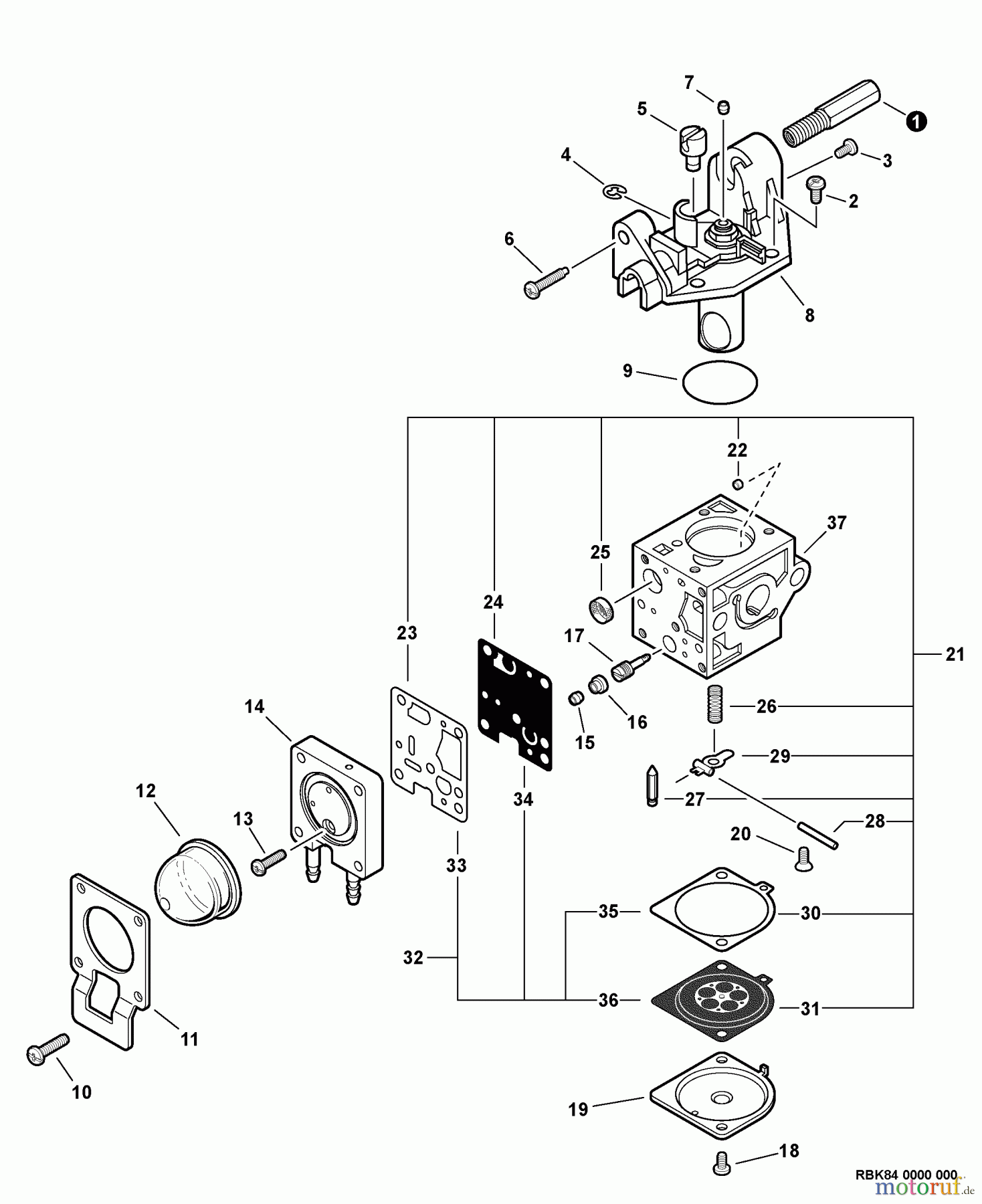  Echo Trimmer, Faden / Bürste SRM-265U - Echo String Trimmer/Brush Cutter, S/N:S79912001001 - S7991299999 Carburetor -- RB-K84