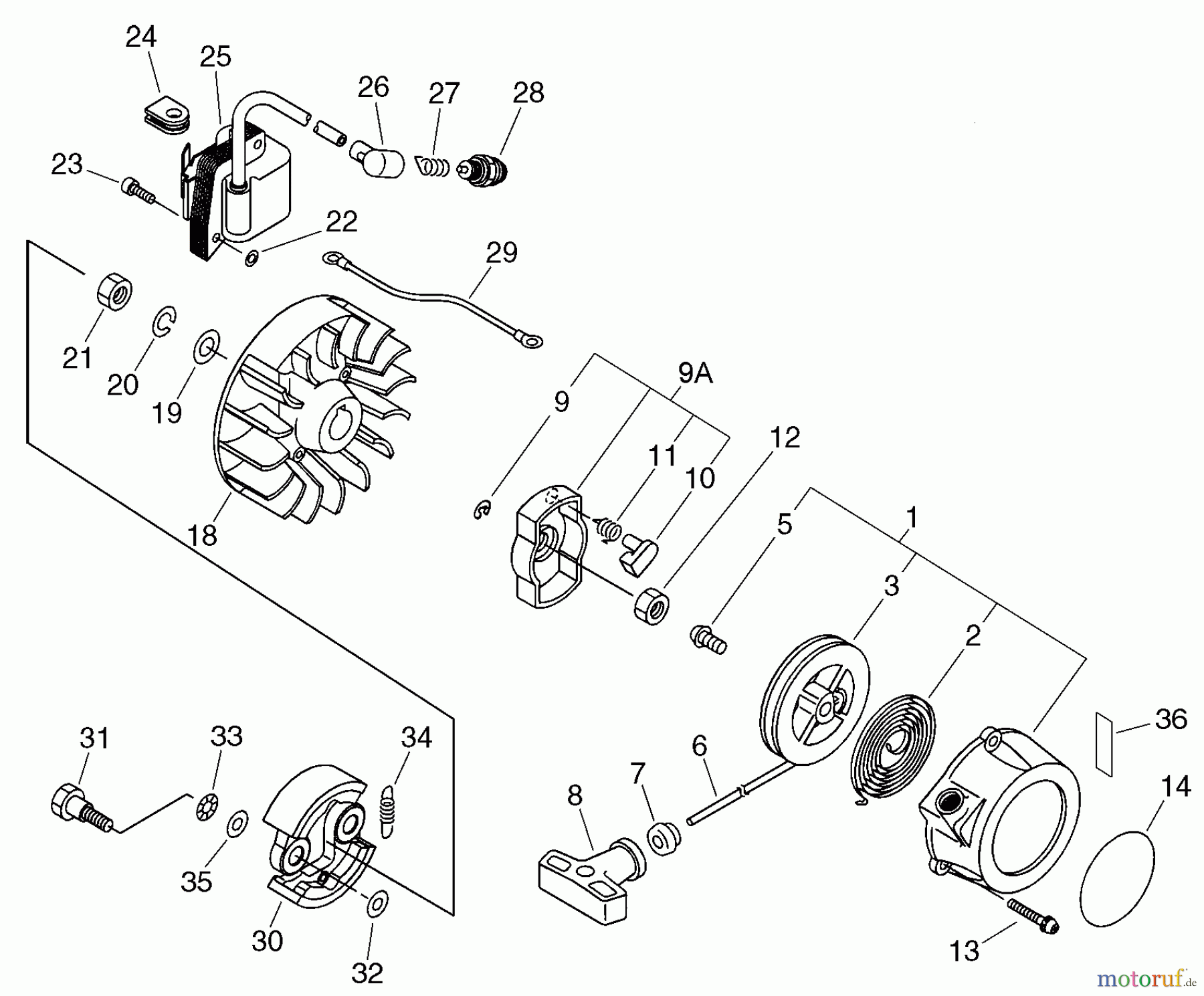 Echo Heckenscheren SHP-800 - Echo Shaft Hedge Trimmer, Starter, Magneto