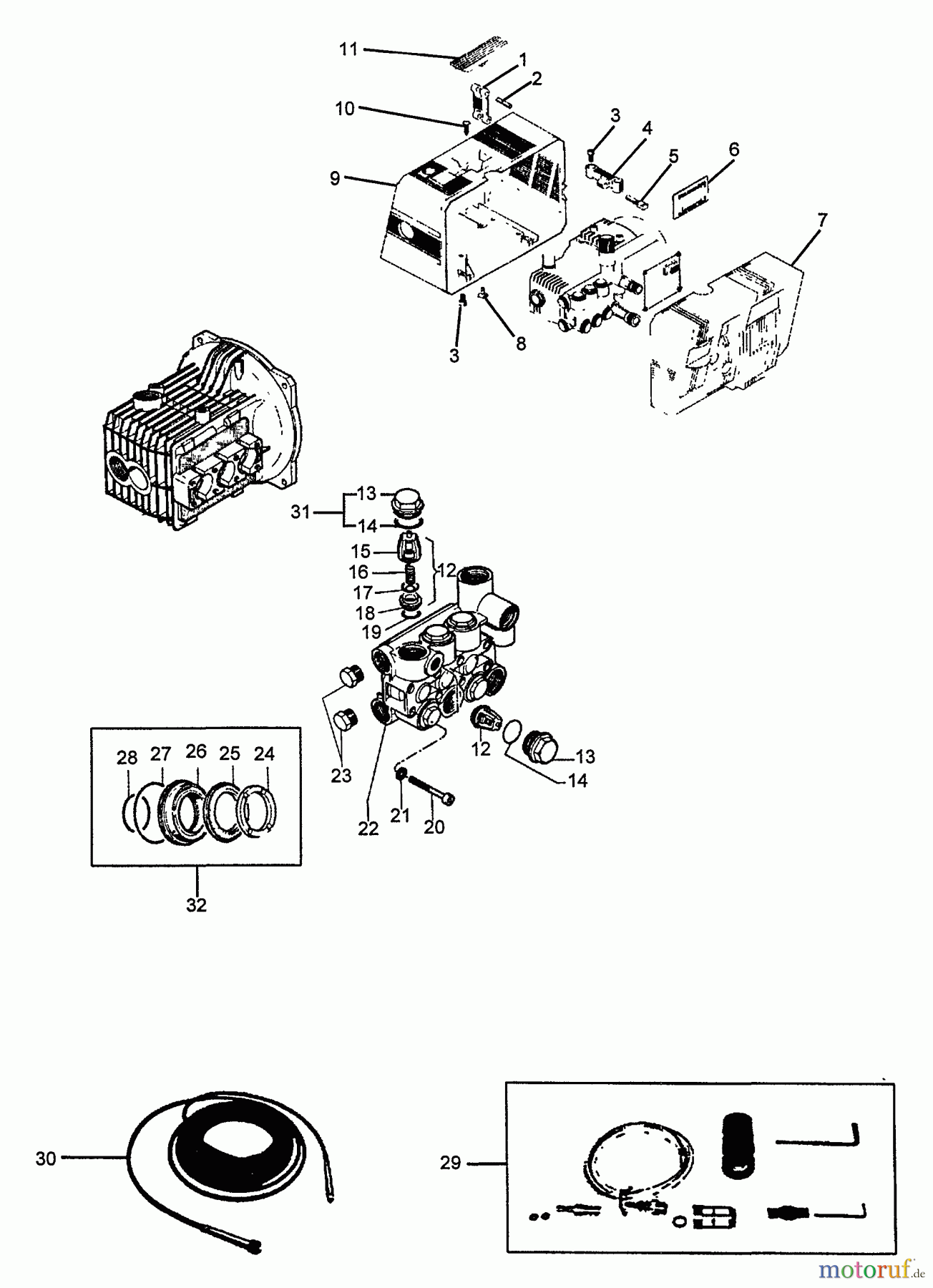  Echo Hochdruckreiniger HPP-1890 - Echo Pressure Washer (1991 Models) SEAL KITS, MOTOR HOUSING, HOSE, ACCESSORIES