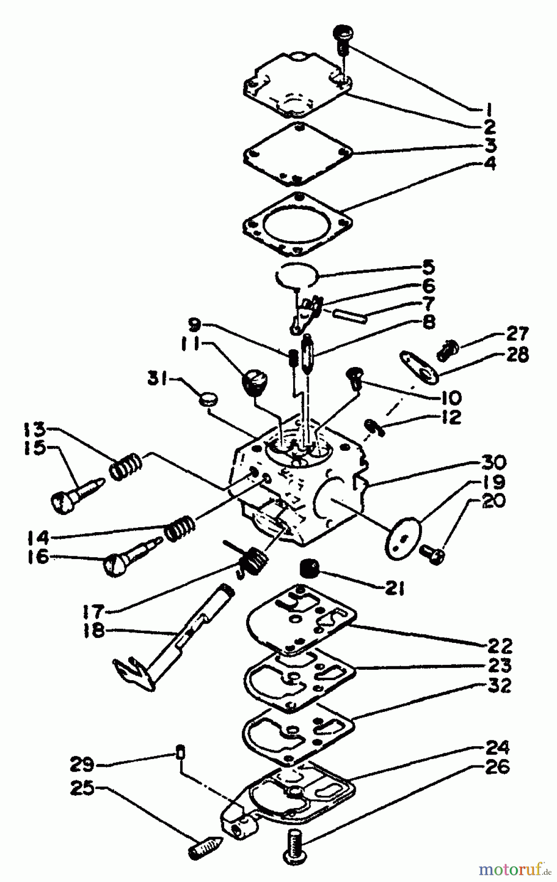  Echo Sägen, Kettensägen CS-290EVLP - Echo Chainsaw, S/N: 000000 - 008580 Carburetor