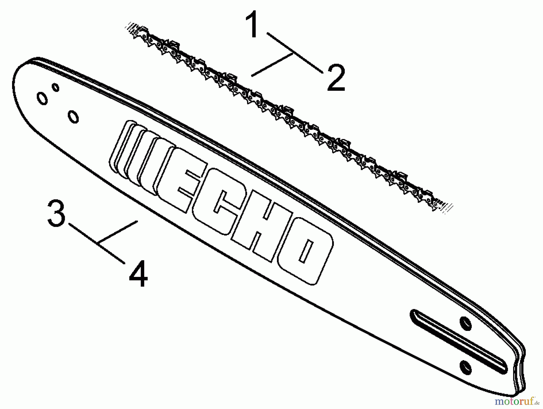  Echo Sägen, Kettensägen CS-350TES - Echo Chainsaw, S/N: C24126001001 - C24126999999 Chain, Guide Bar