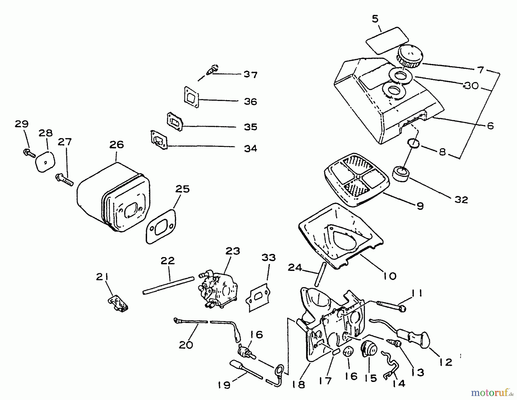  Echo Sägen, Kettensägen CS-3900 - Echo Chainsaw Intake, Exhaust, Air Cleaner