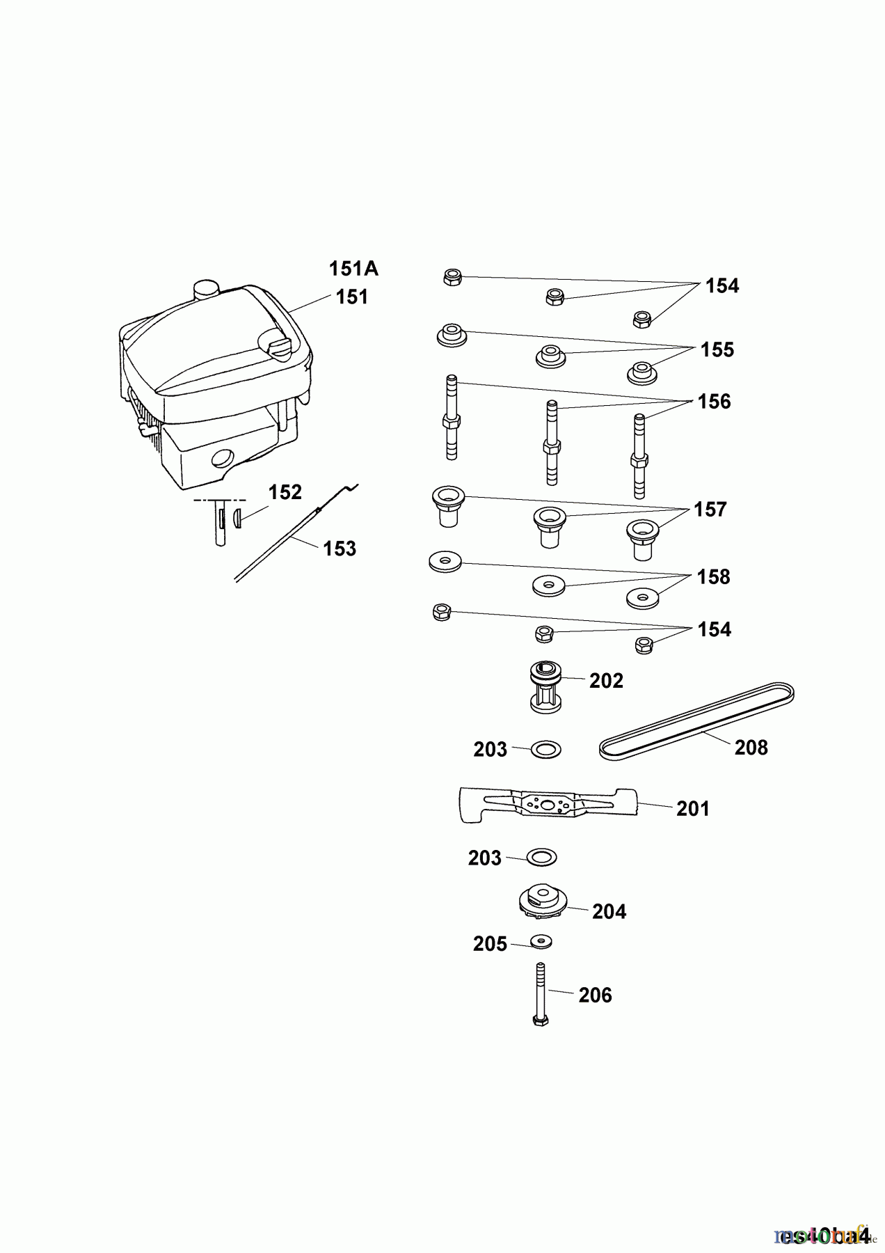 Wolf-Garten Motormäher mit Antrieb Esprit 40 BA 4005000 Serie B-D (2003) Messer, Messeraufnahme, Motor