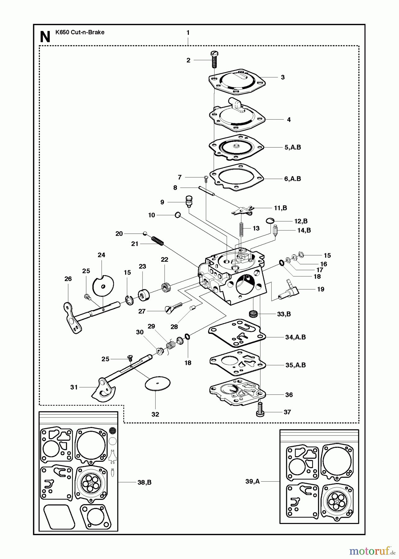  Trennschneider, Cut-Off K650 Cut-n-Break, 2007-01 CARBURETOR DETAILS