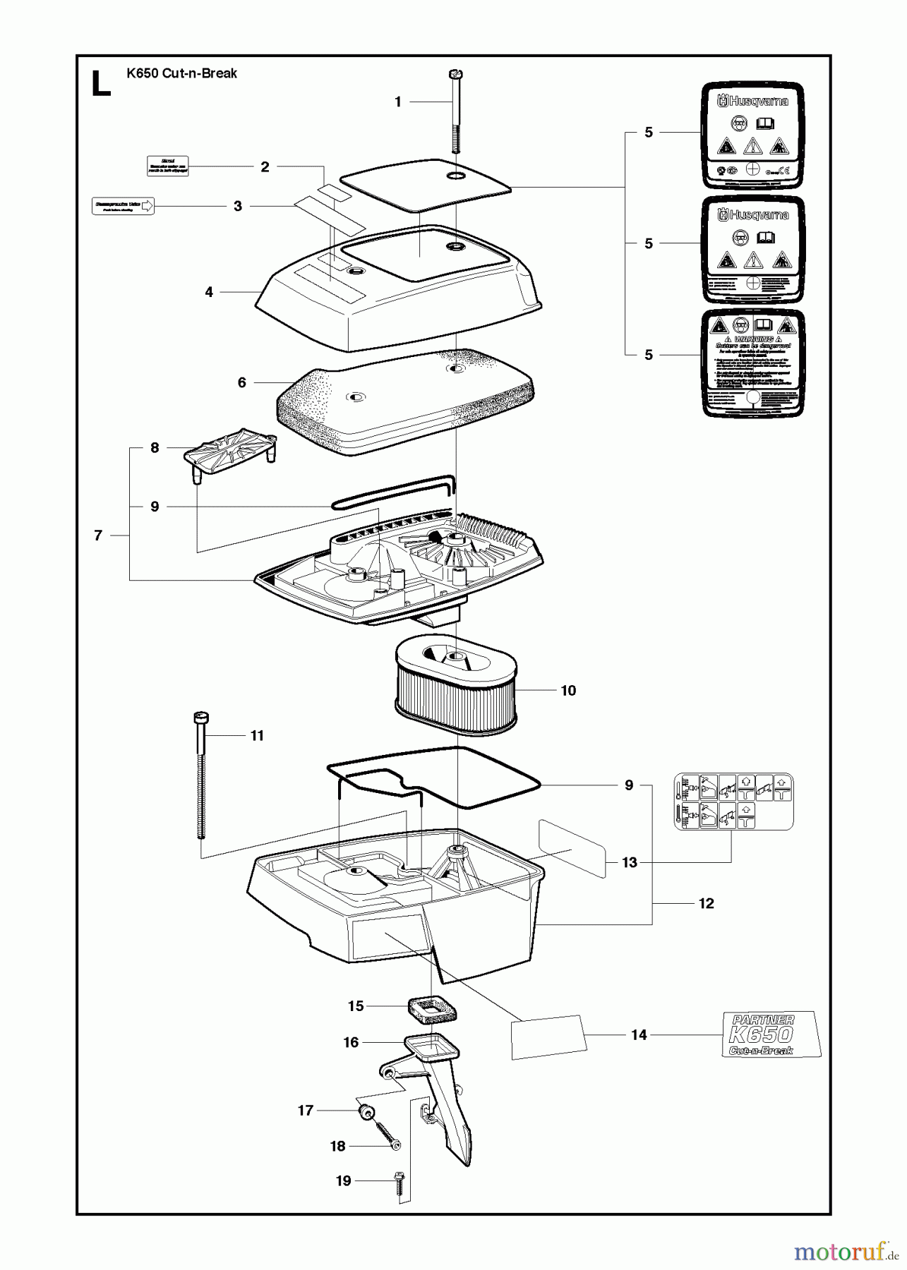  Trennschneider, Cut-Off K650 Cut-n-Break, 2007-10 CYLINDER COVER