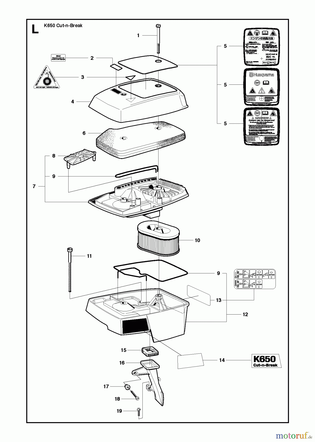  Trennschneider, Cut-Off K650 Cut-n-Break, 2008-11 AIR FILTER