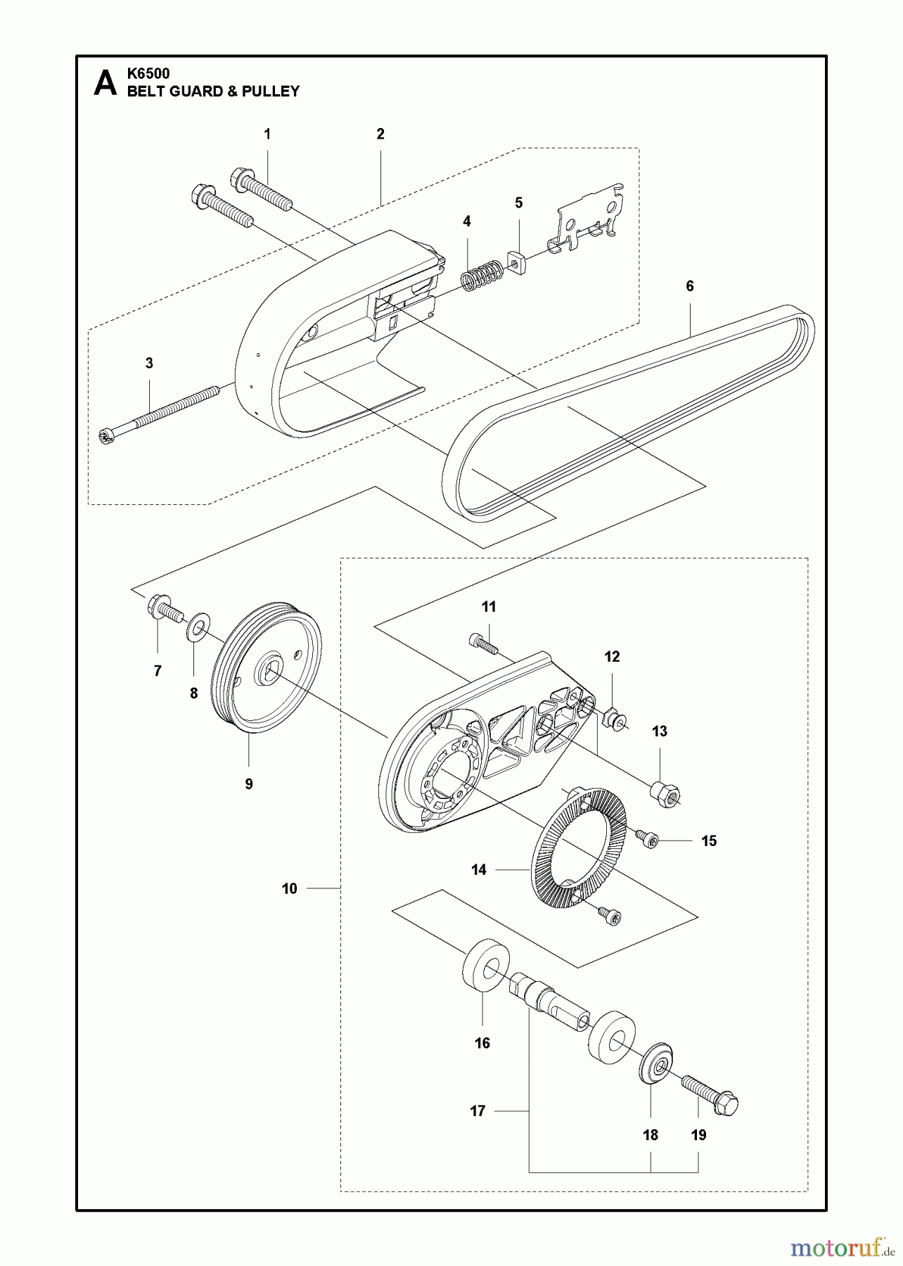  Trennschneider, Cut-Off K6500, 2012-10 BELT GUARD & PULLEY
